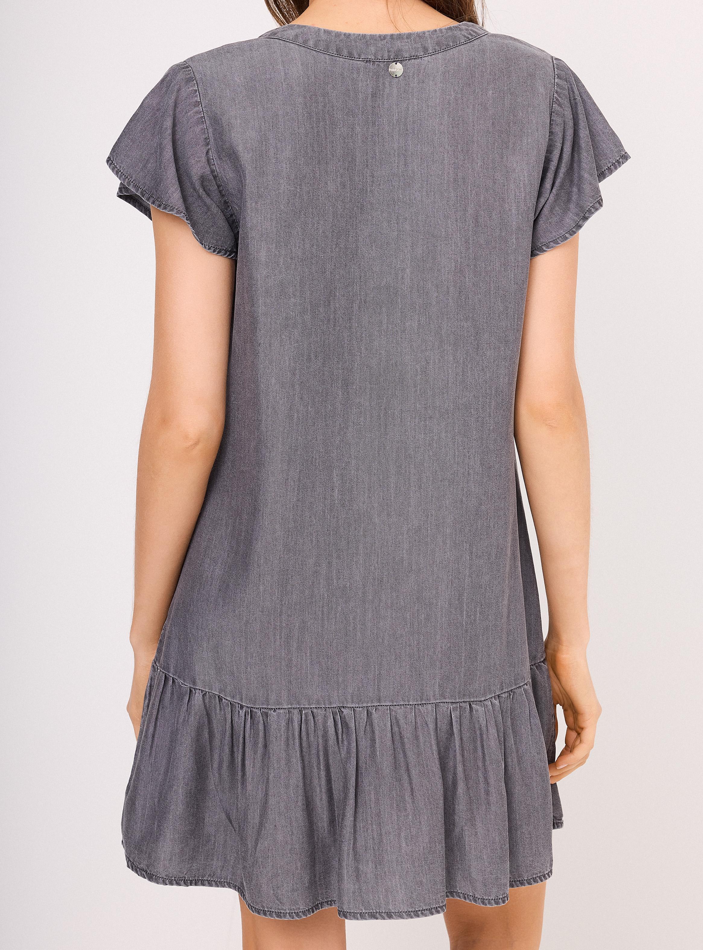 Vestido Corto con Botones y Vuelos-3
