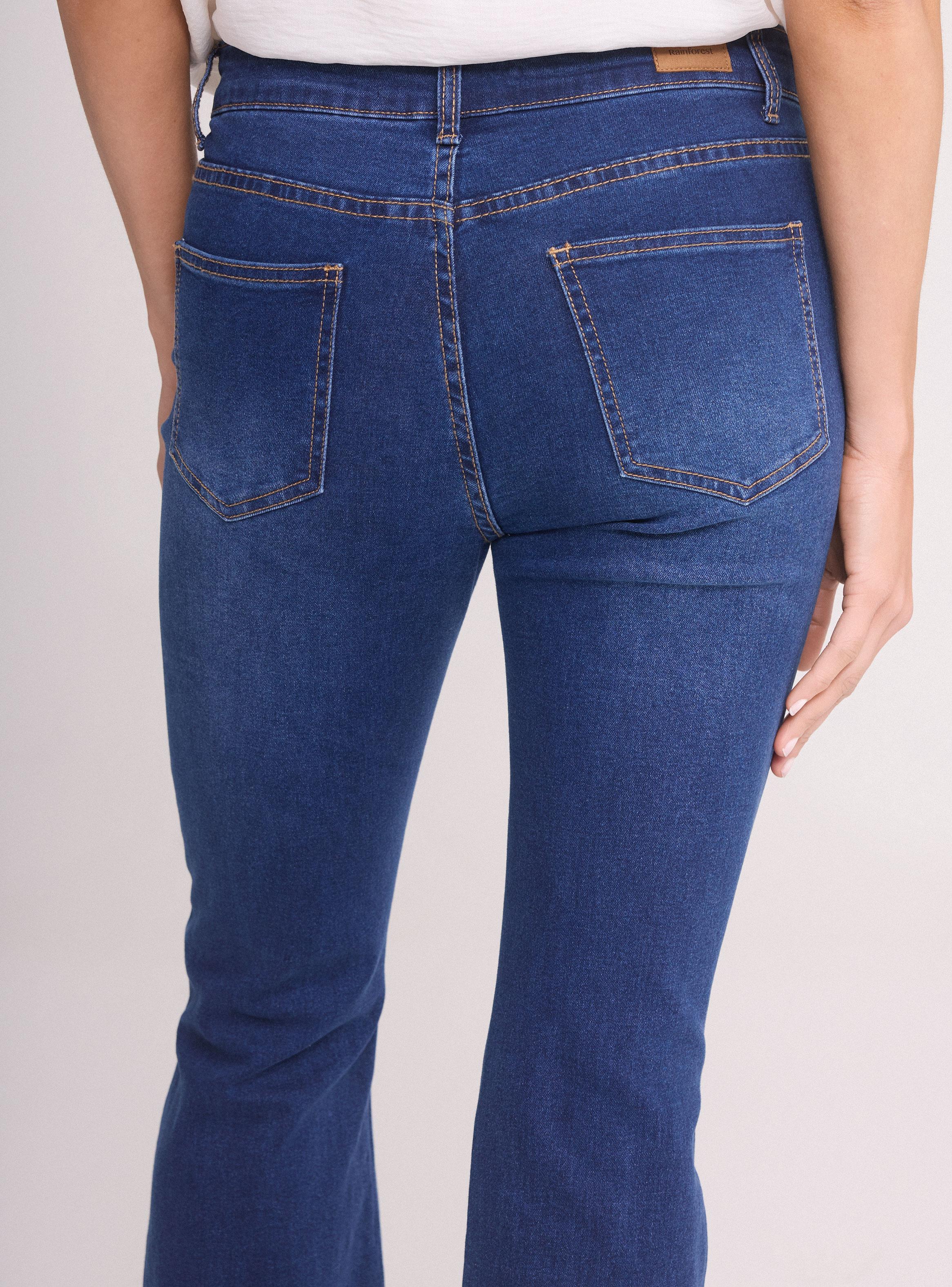 Jeans Flare Fit Tiro Alto Elasticado-3