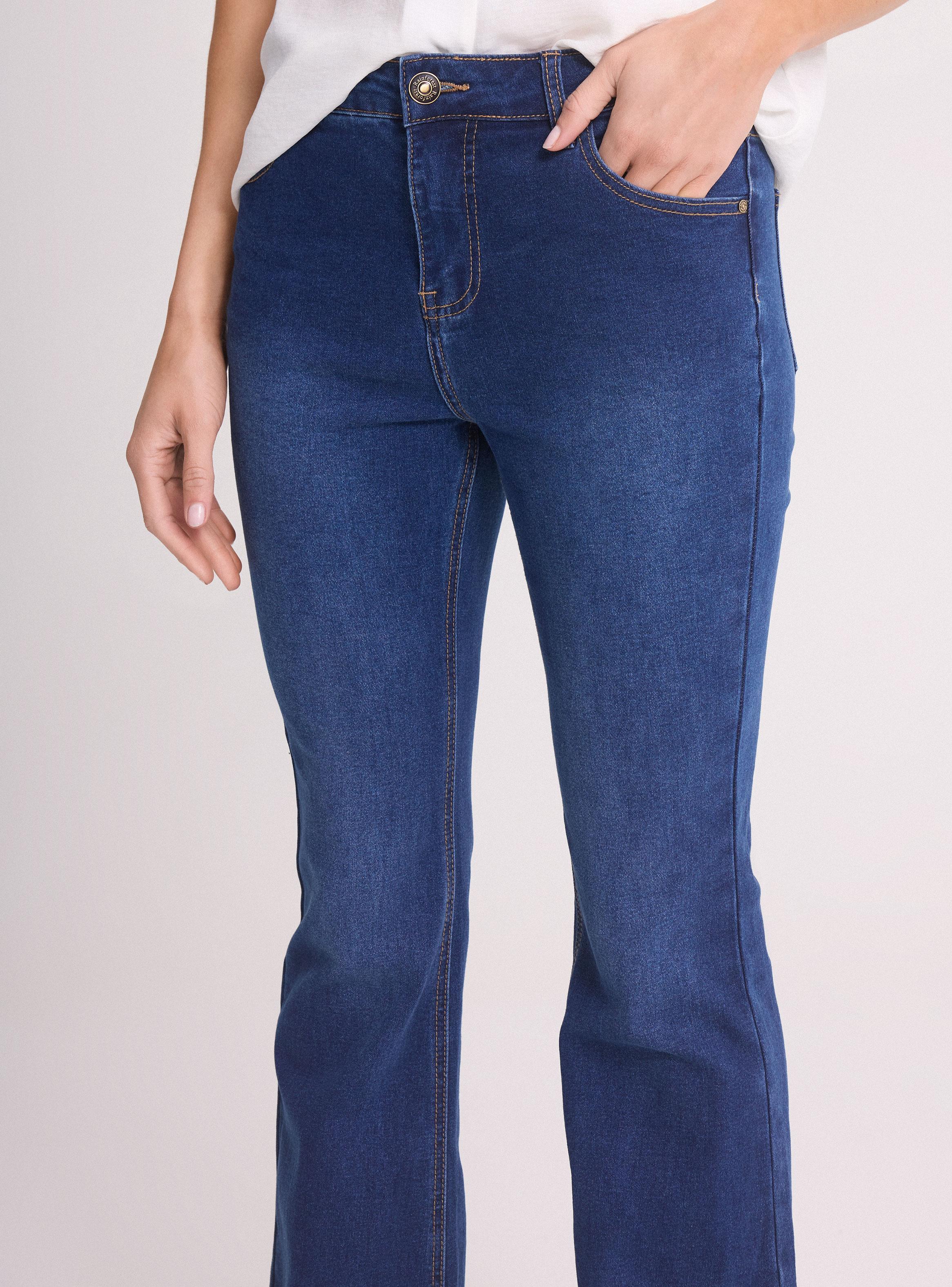 Jeans Flare Fit Tiro Alto Elasticado-2