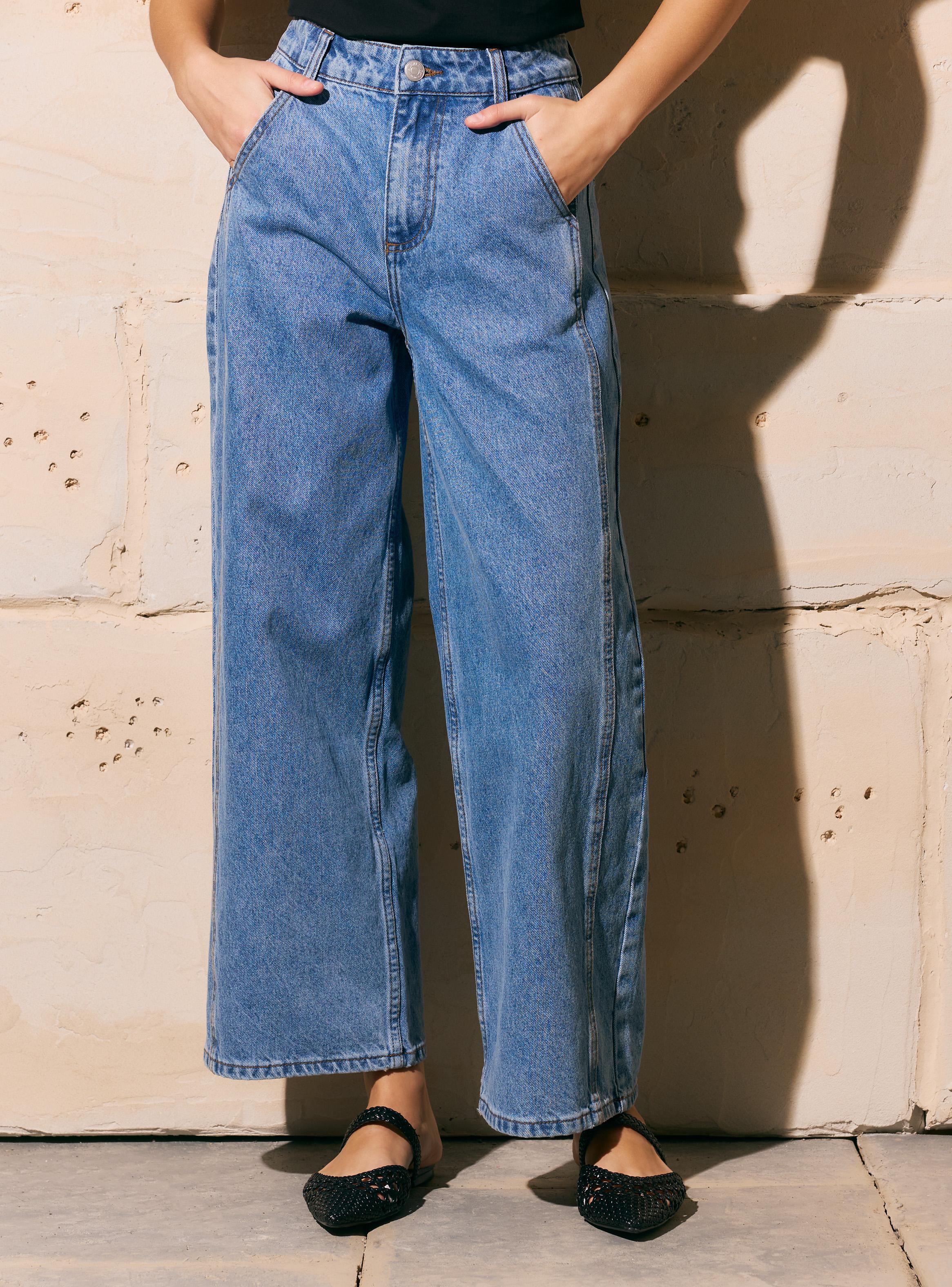 Jeans Tiro Alto y Calce Wide Leg y-0