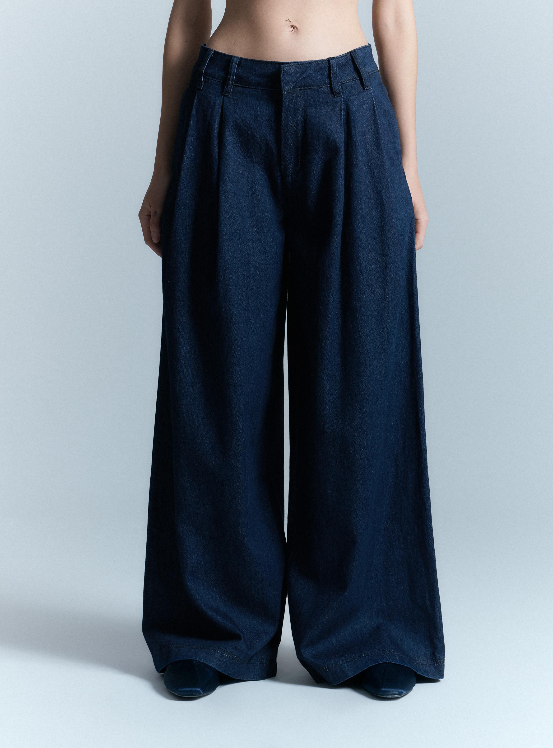 Jeans Denim Wide Leg Tiro Alto Colaboración Alaniz x Alos-0