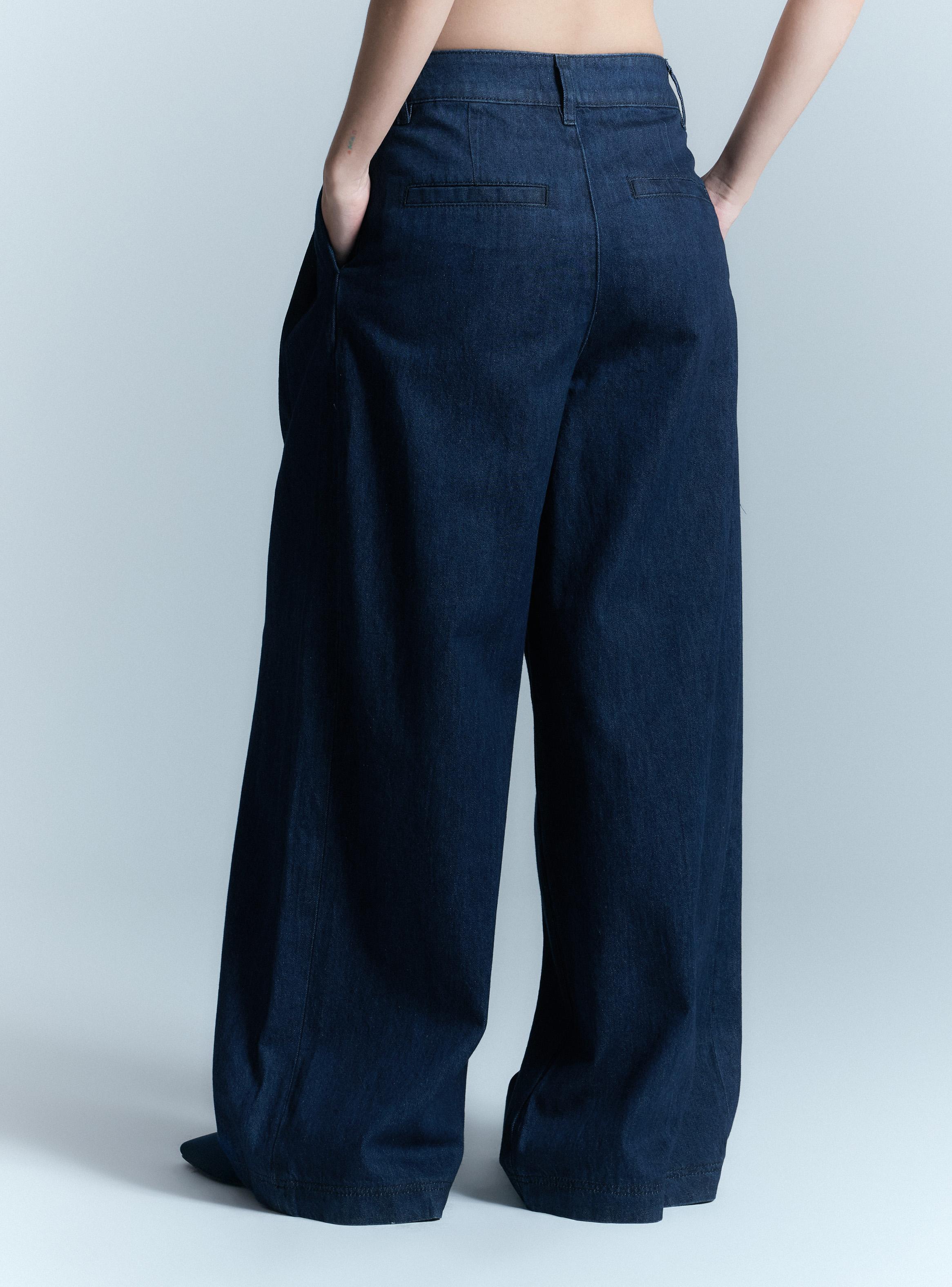 Jeans Denim Wide Leg Tiro Alto Colaboración Alaniz x Alos-1