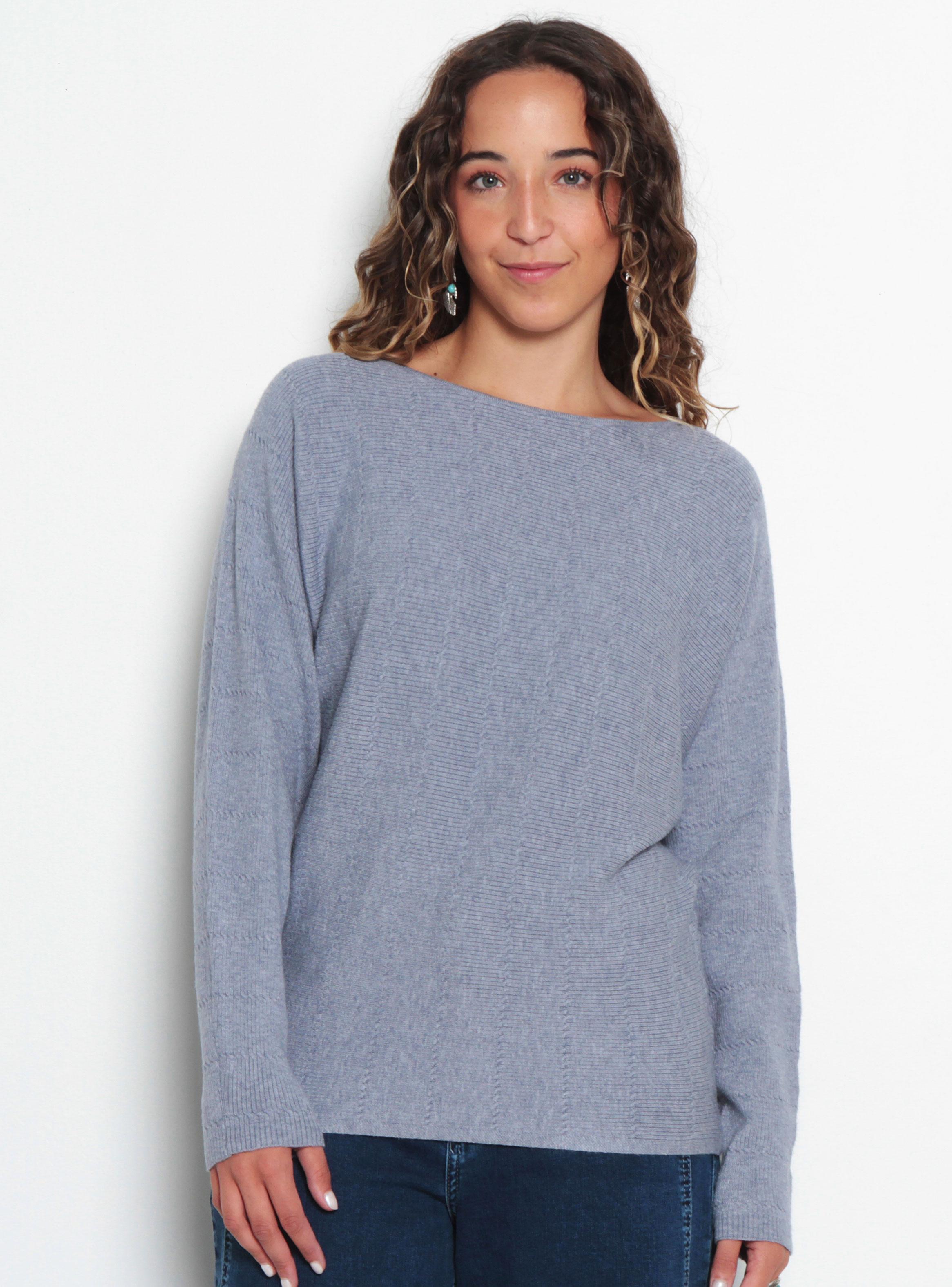 Sweater Cuello Redondo Manga Kimono-0
