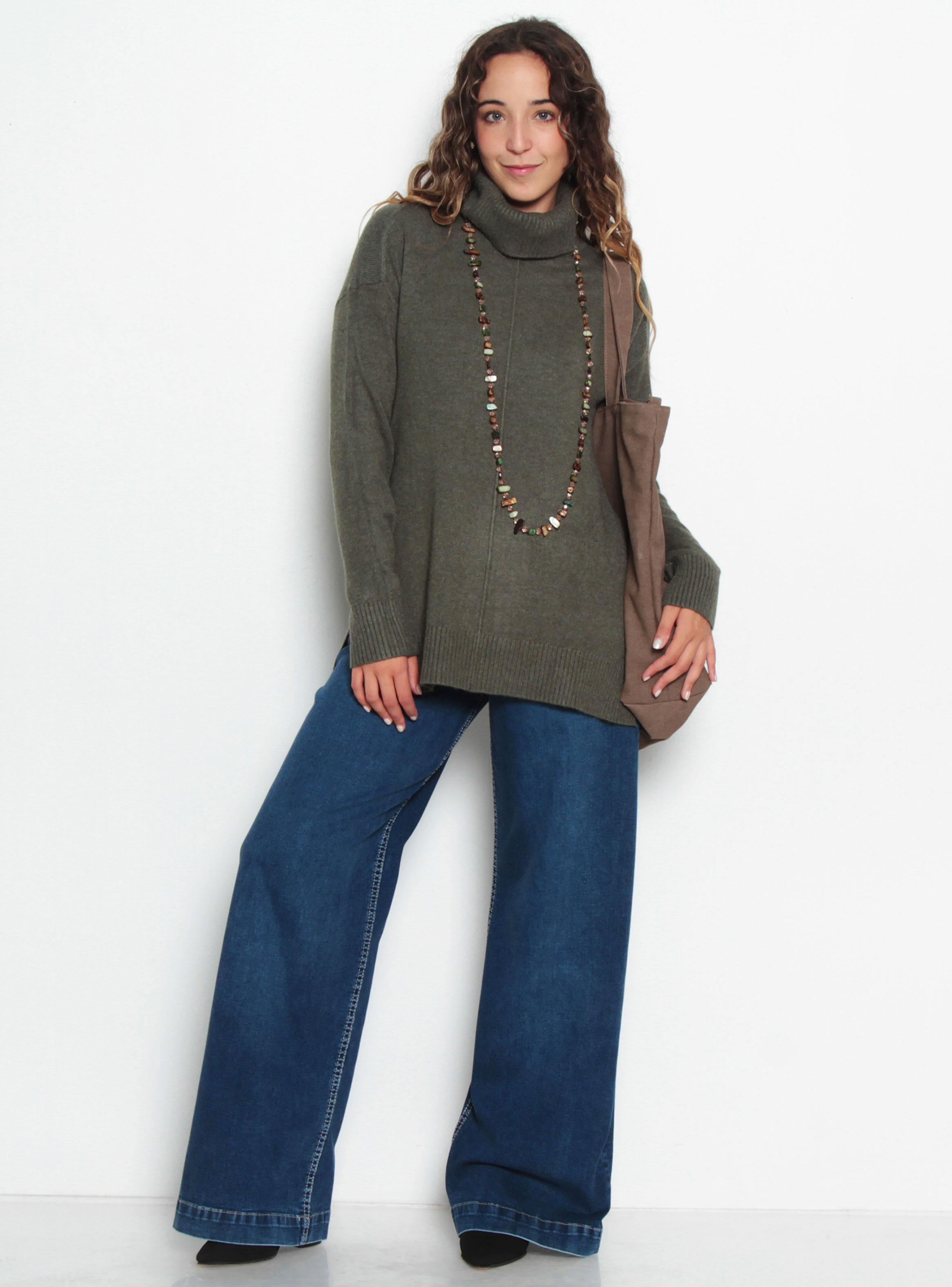 Sweater Manga Larga Cuello Alto Beatle-3