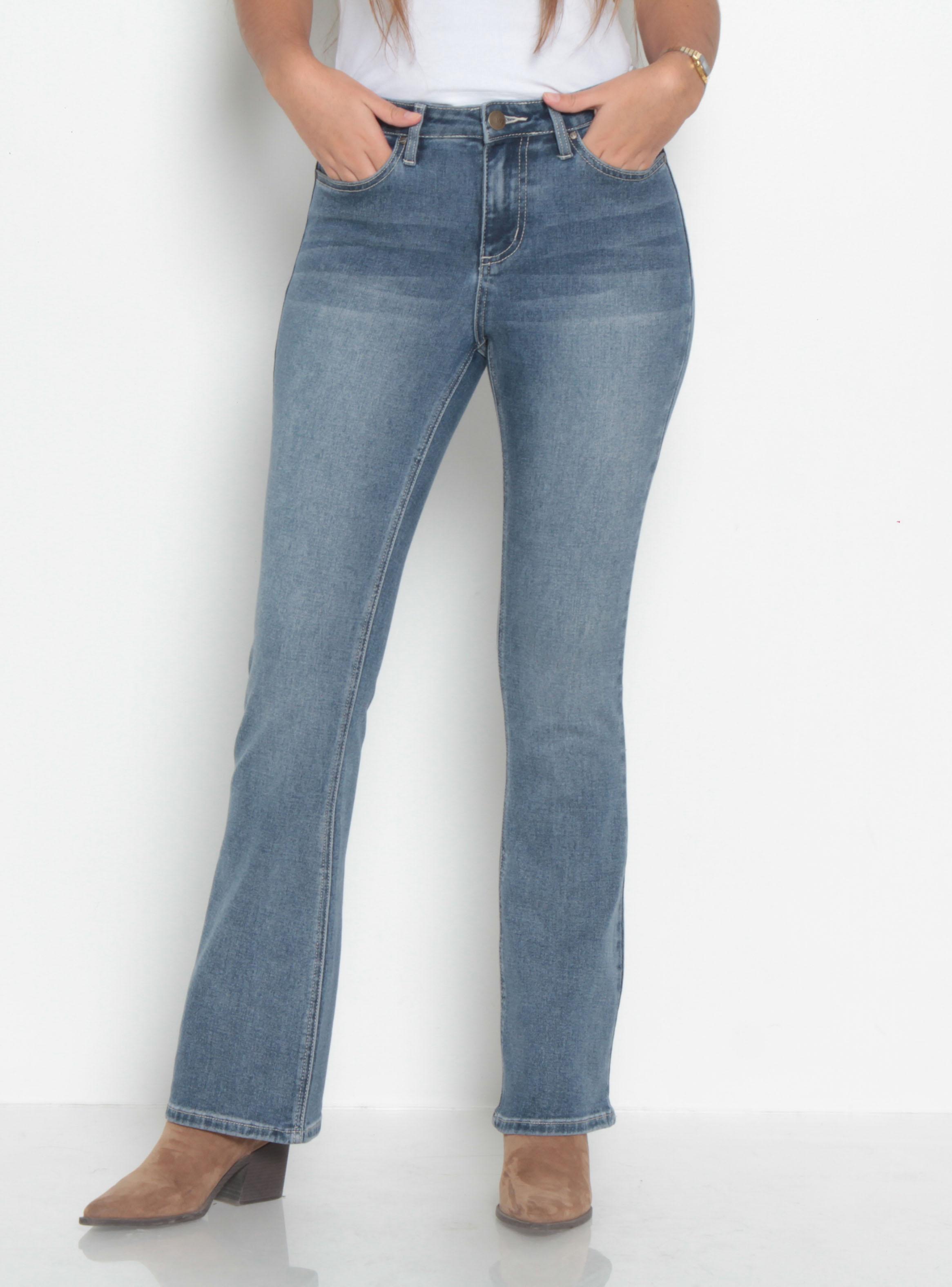 Jeans Recto Tiro Medio con Tapateas en Bolsillo-0