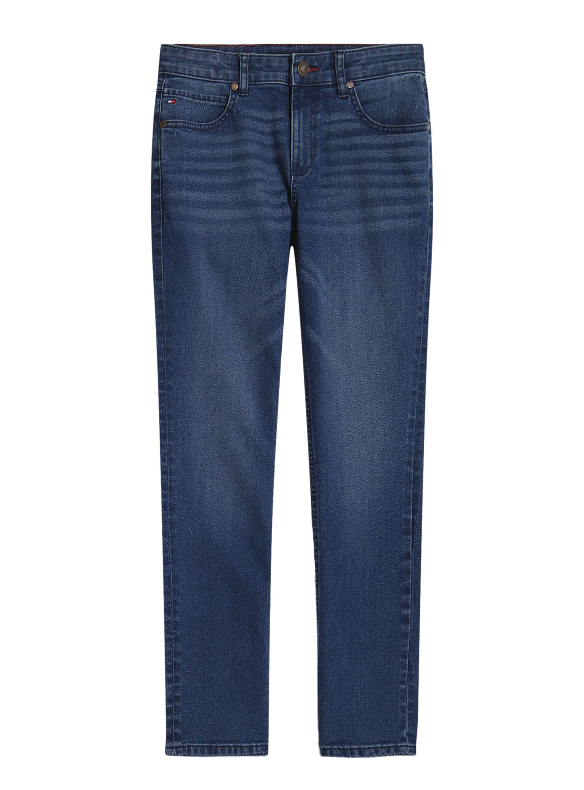 Jeans Regular Fit Tiro Medio Mini Flag Logo Niño-0