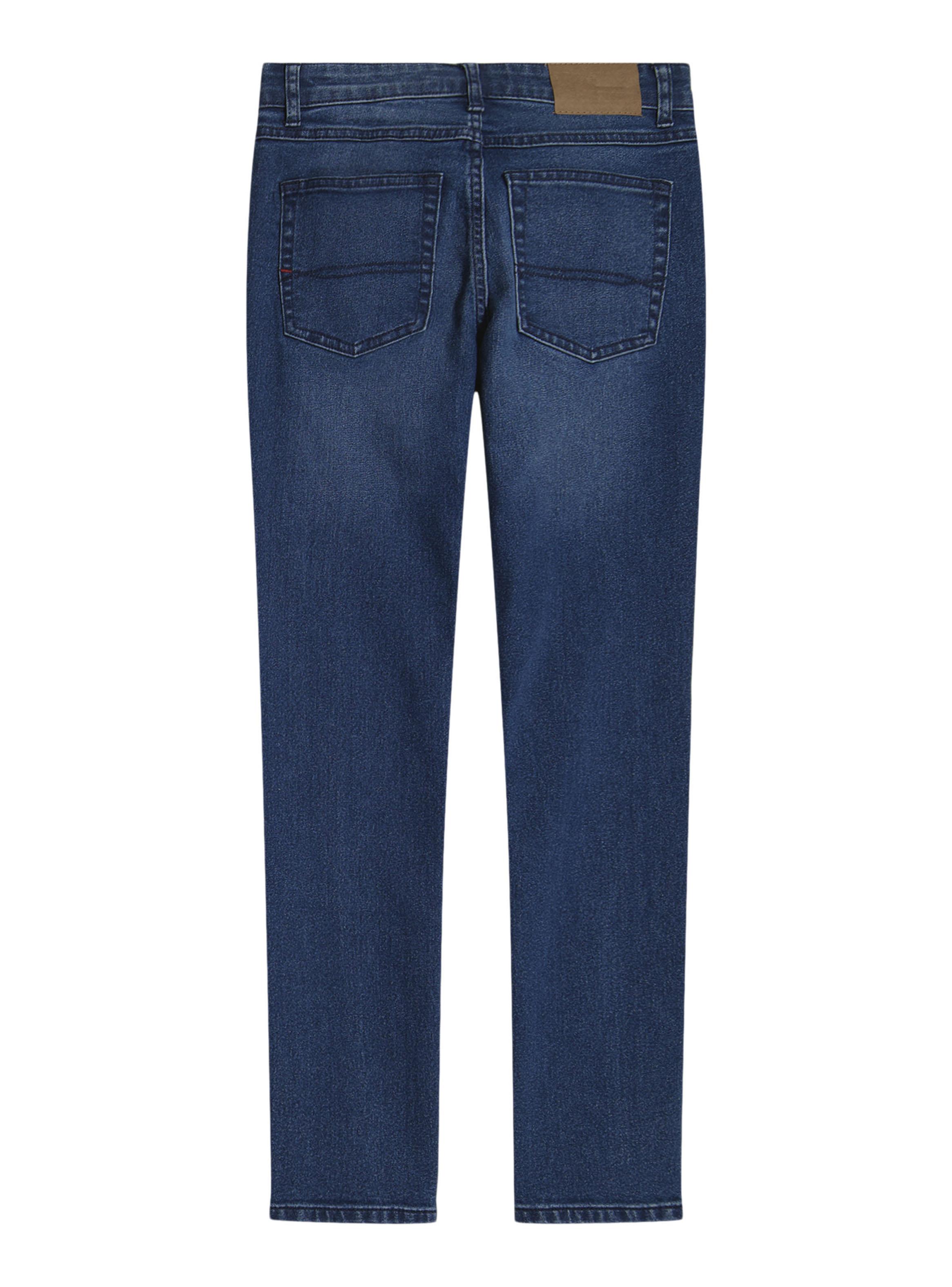 Jeans Regular Fit Tiro Medio Mini Flag Logo Niño-1