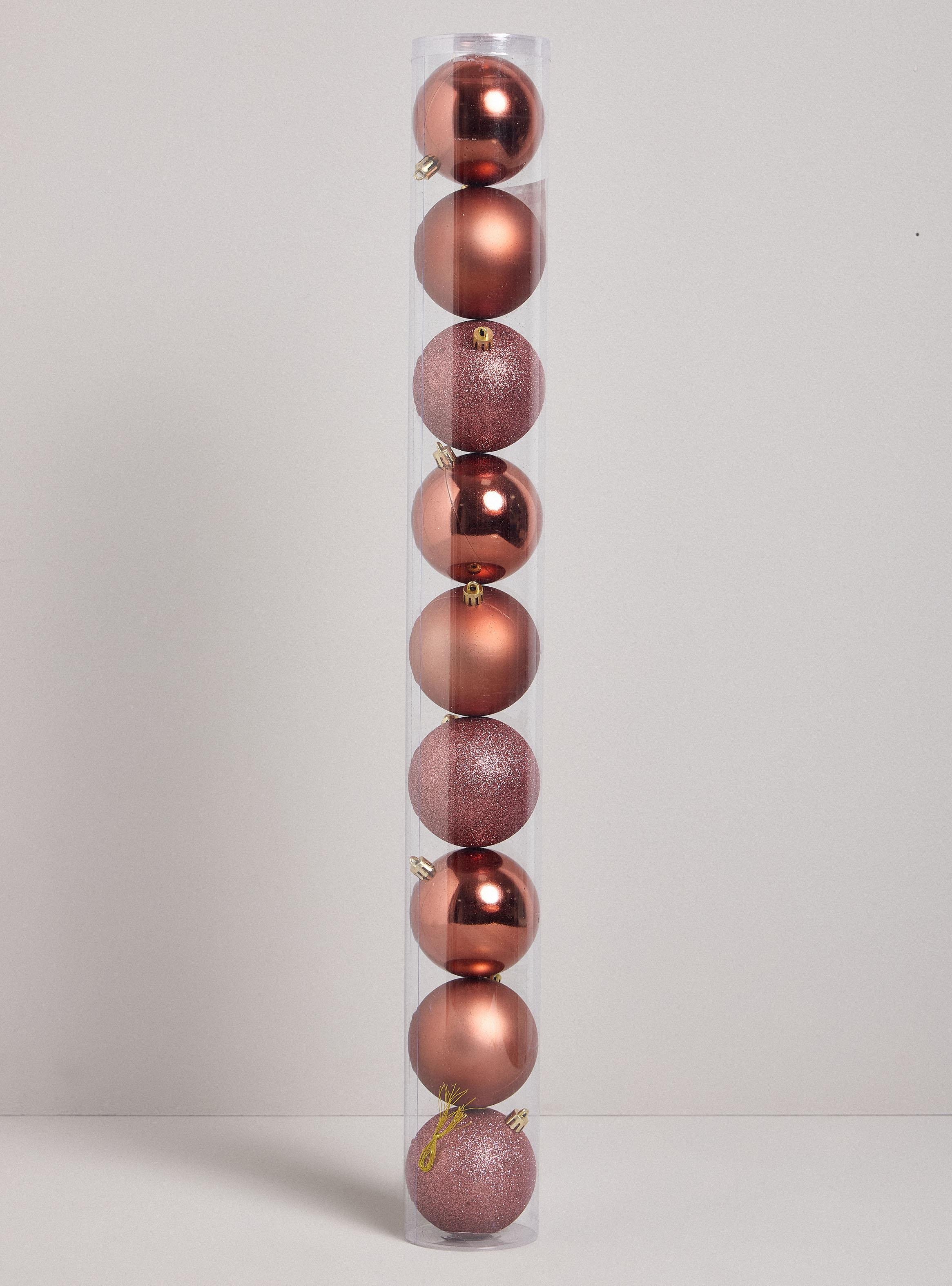 Set de 9 Esferas Navidad Cobre 8 cm-2