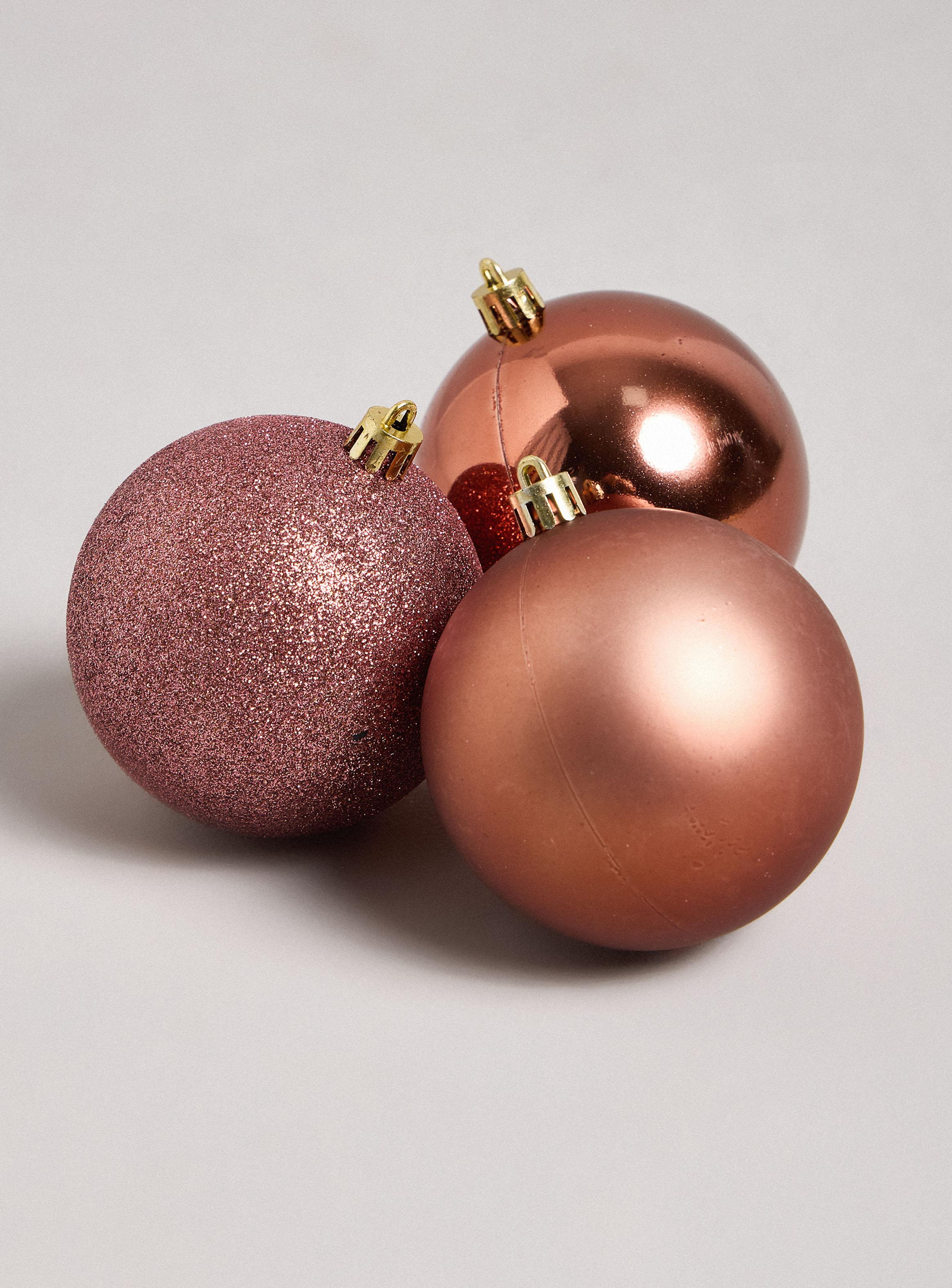 Set de 9 Esferas Navidad Cobre 8 cm-0