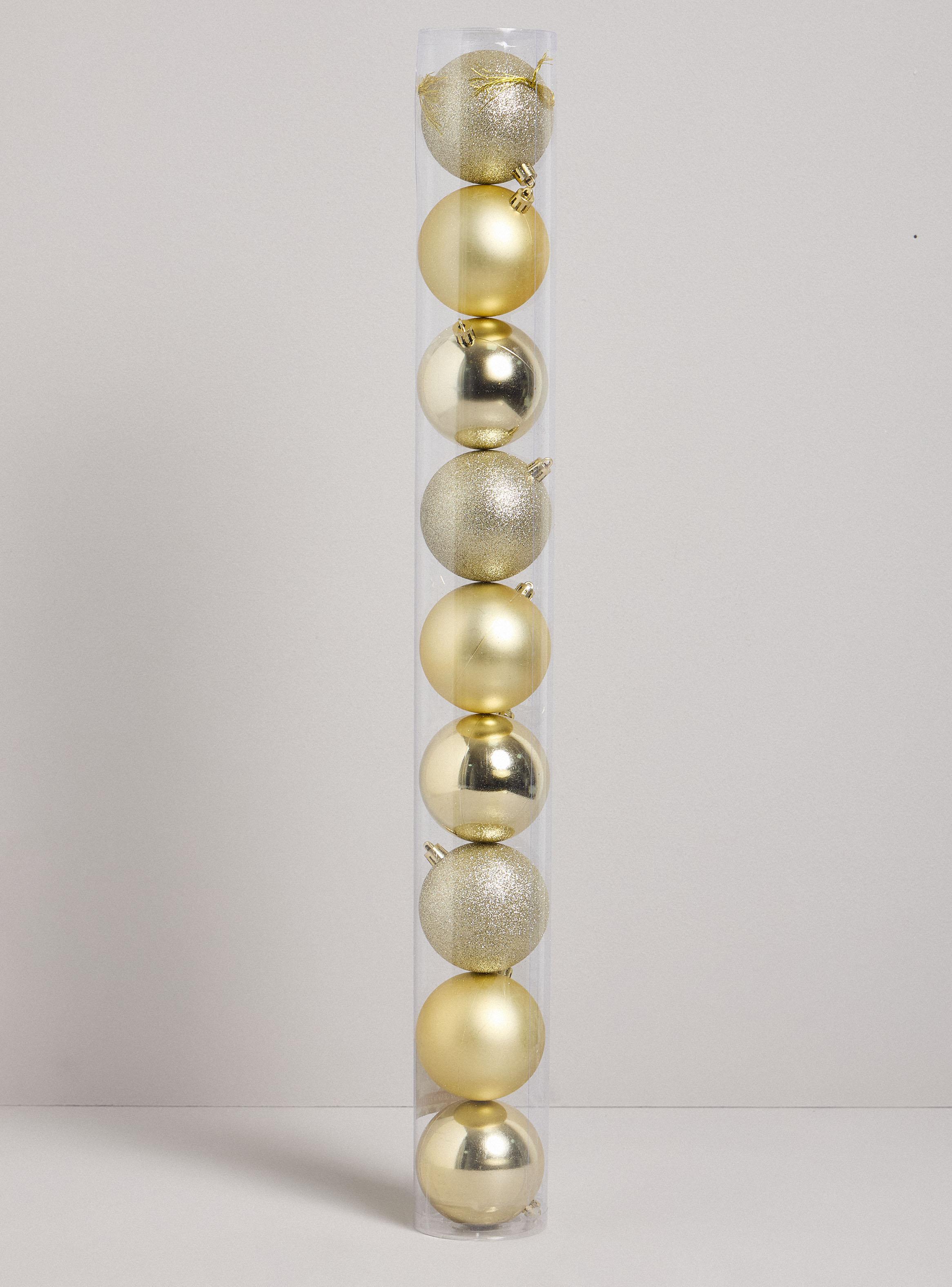 Set de 9 Esferas Navidad Champaña 8 cm-2