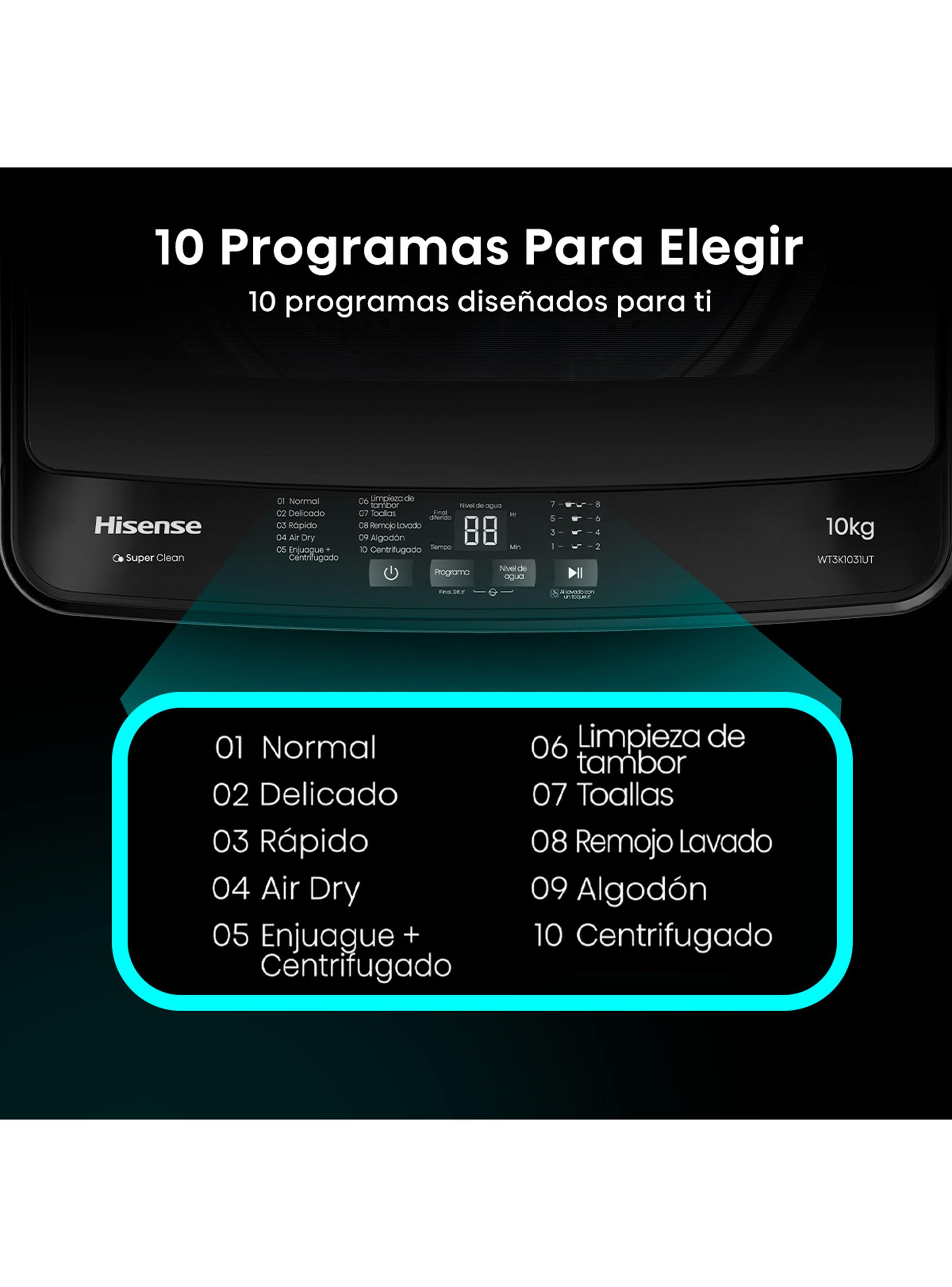 Lavadora Carga Superior 10 Kg WT3K1031UT-7
