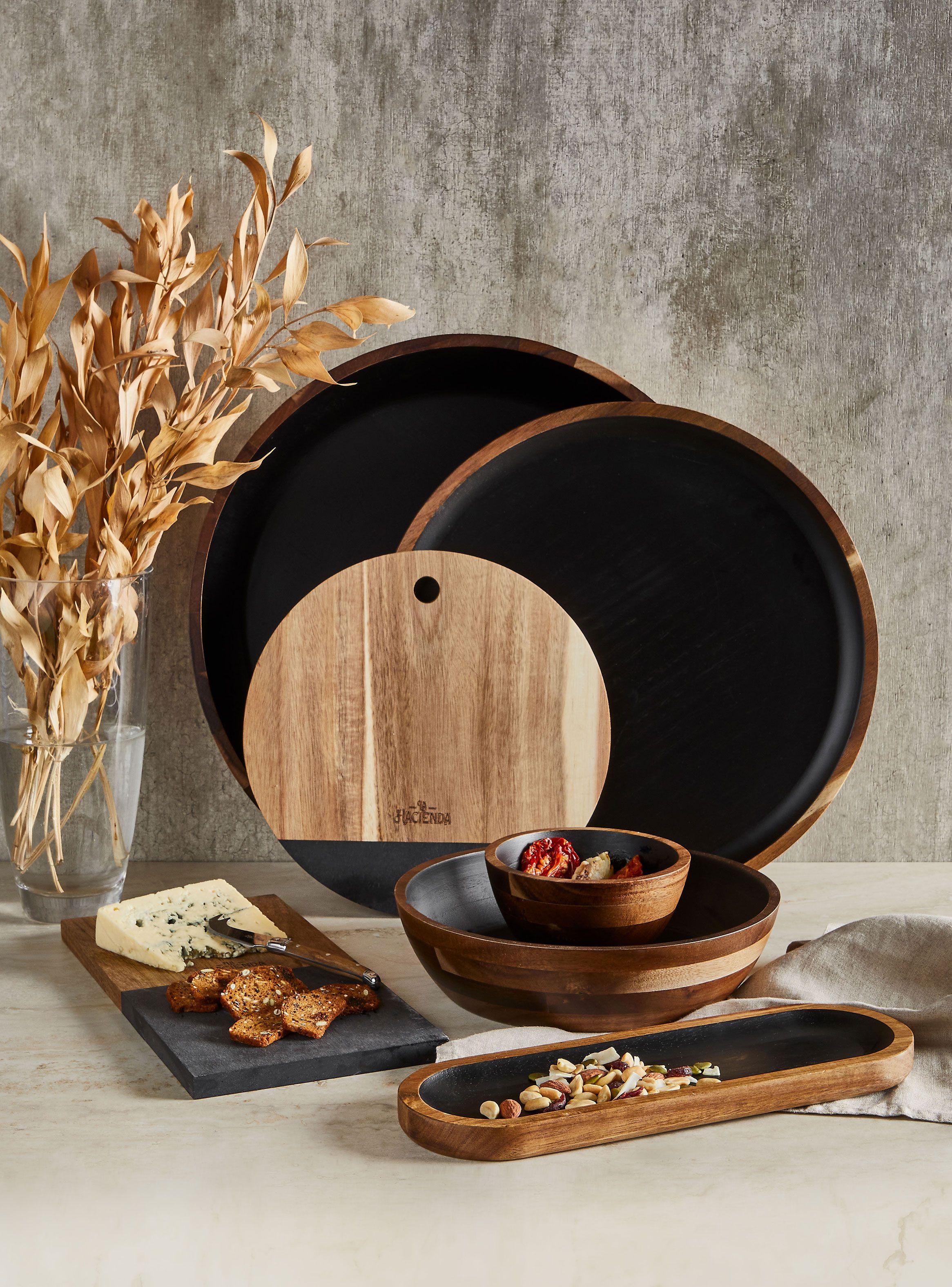 Bowl Servir Negro 24 cm Madera-3