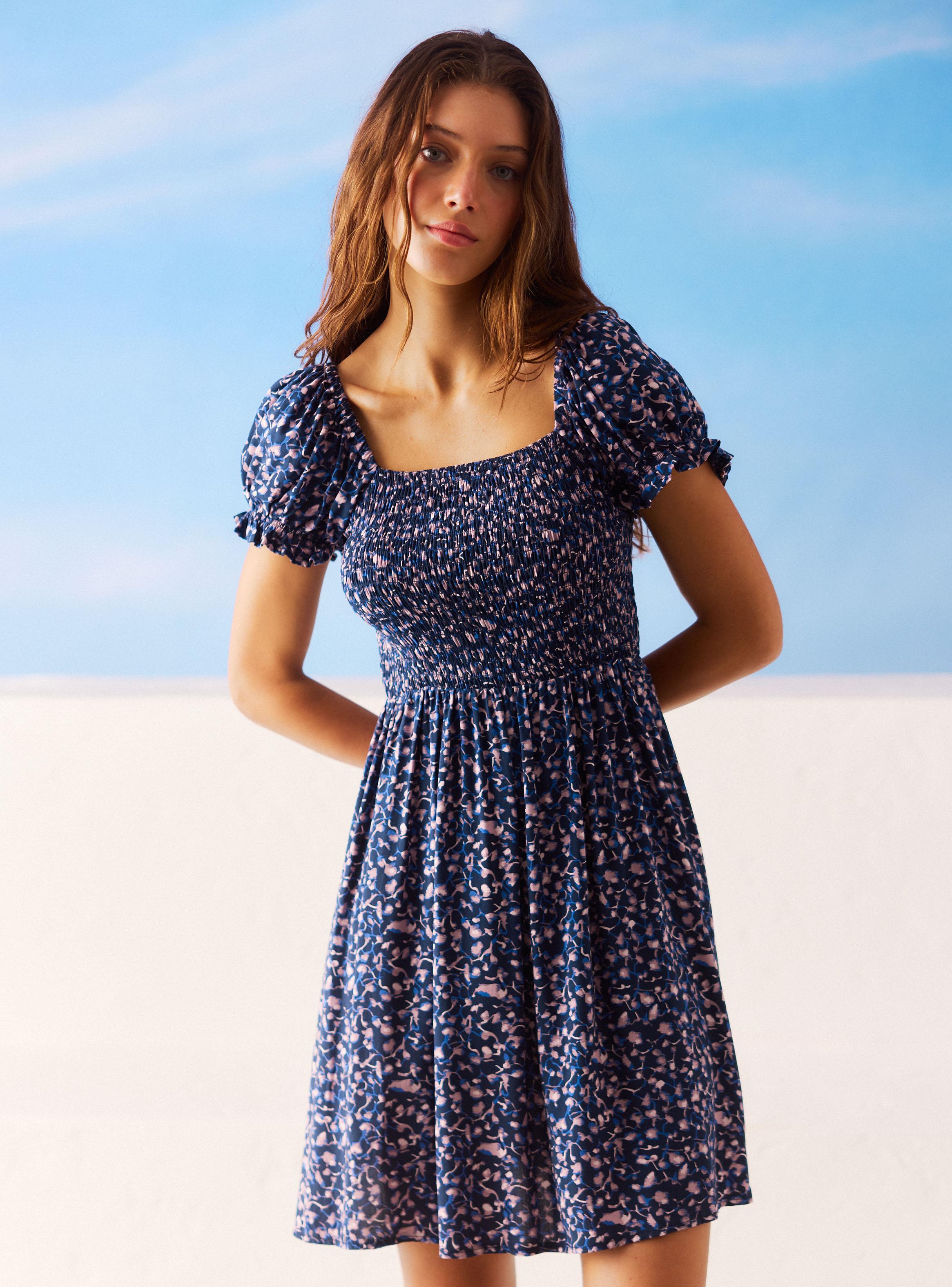 Vestido Panal con Estampado-0