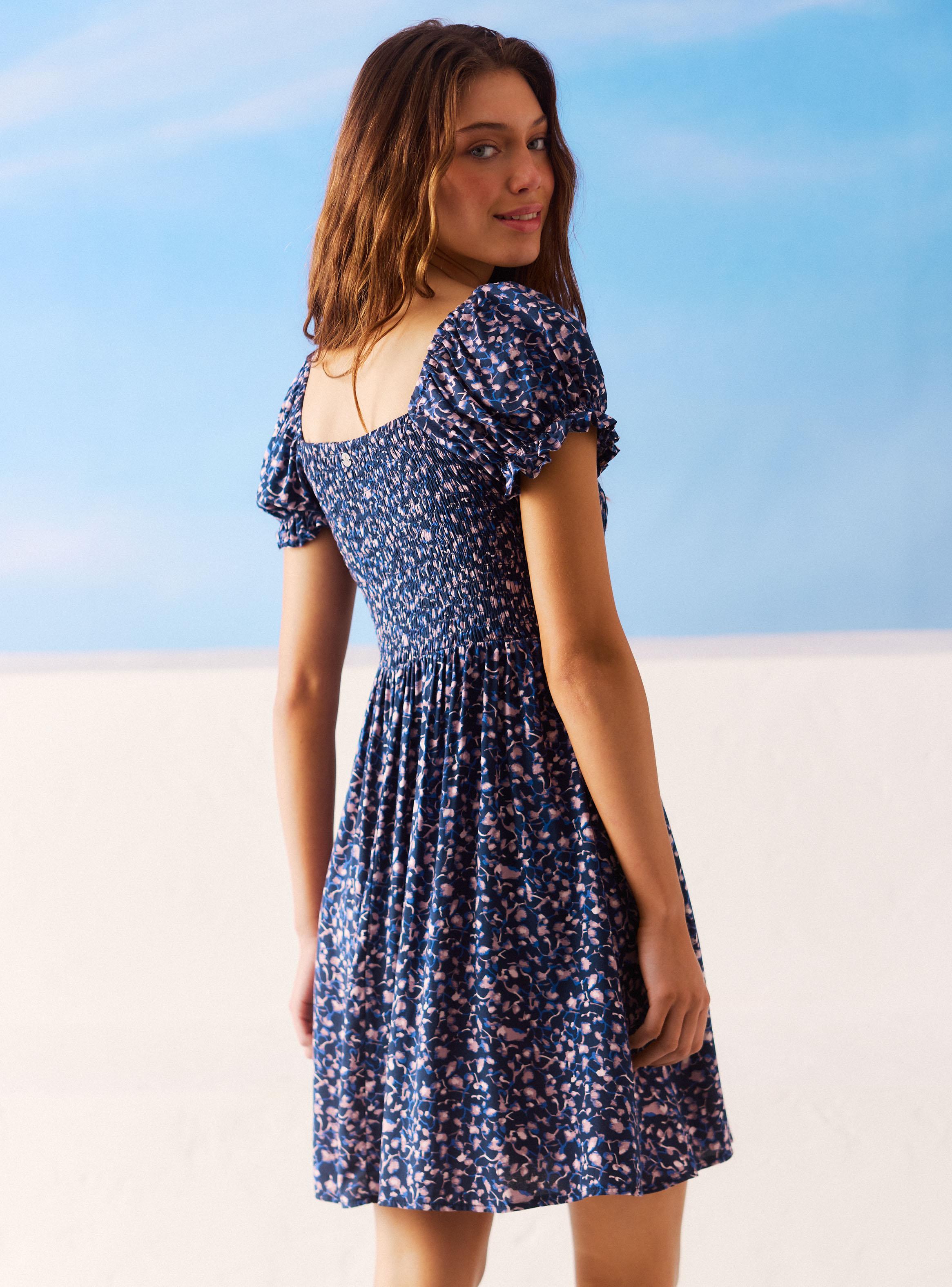 Vestido Panal con Estampado-1