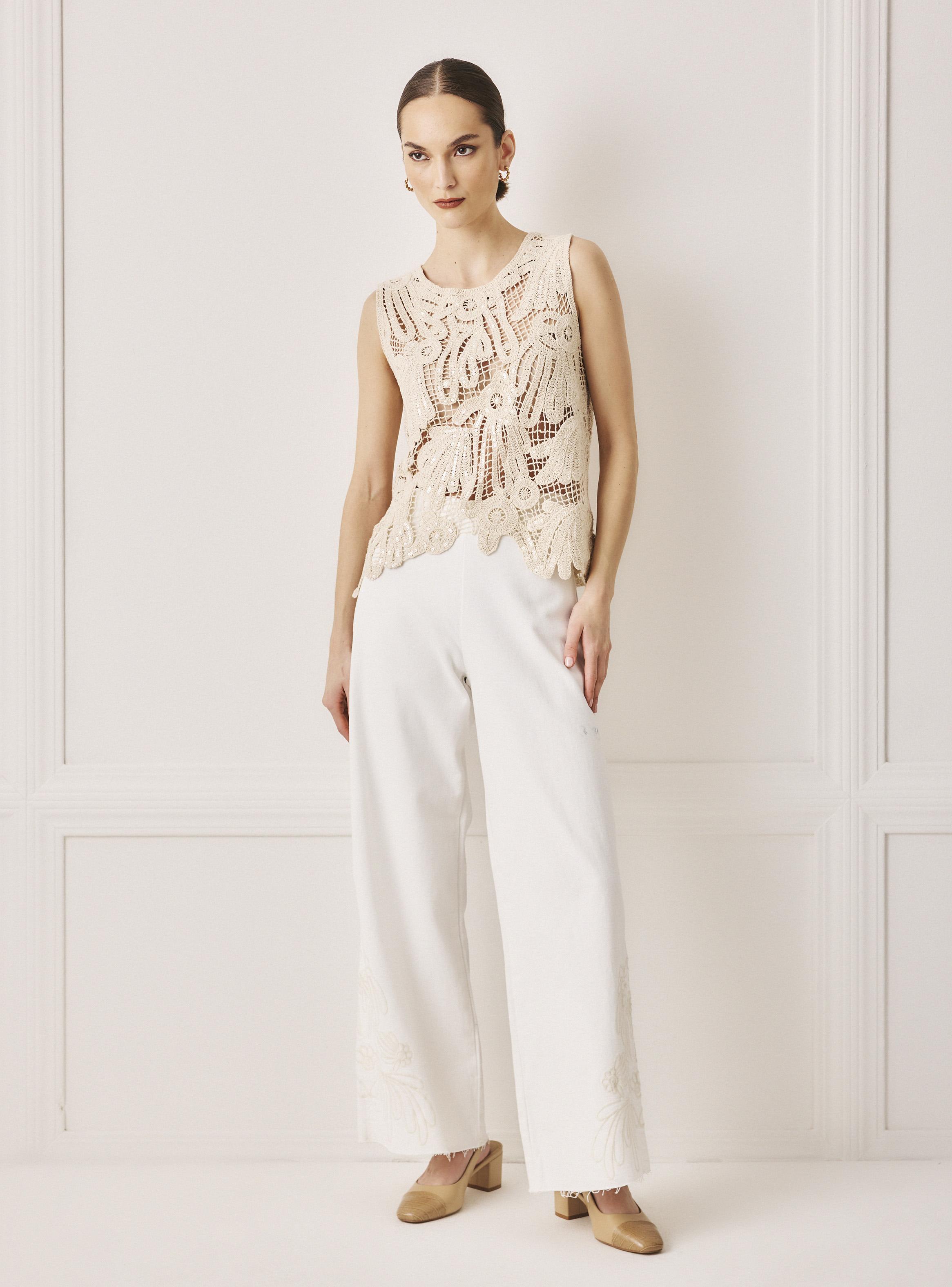 Jeans Wide Leg con Bordado-4