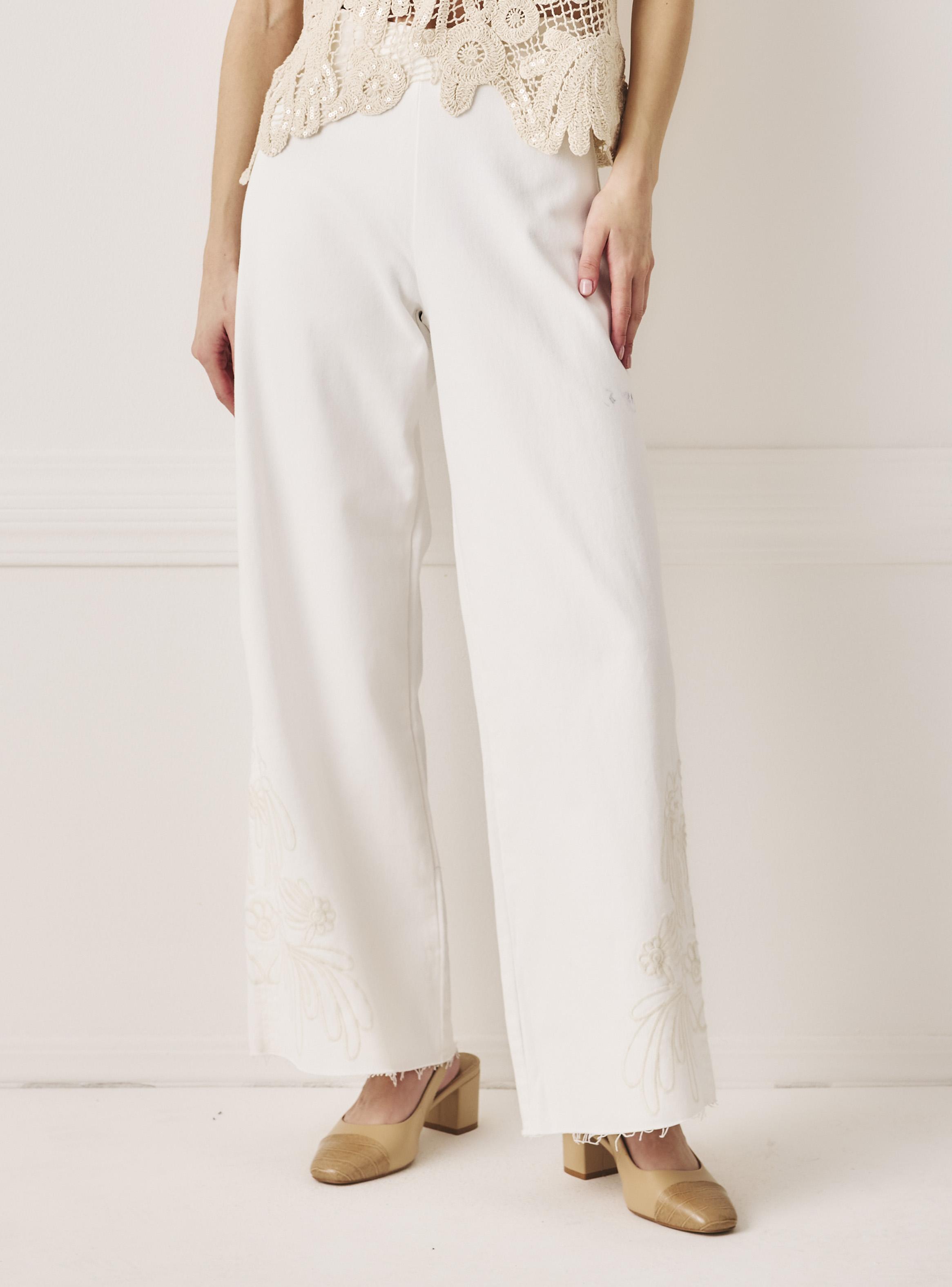 Jeans Wide Leg con Bordado-0