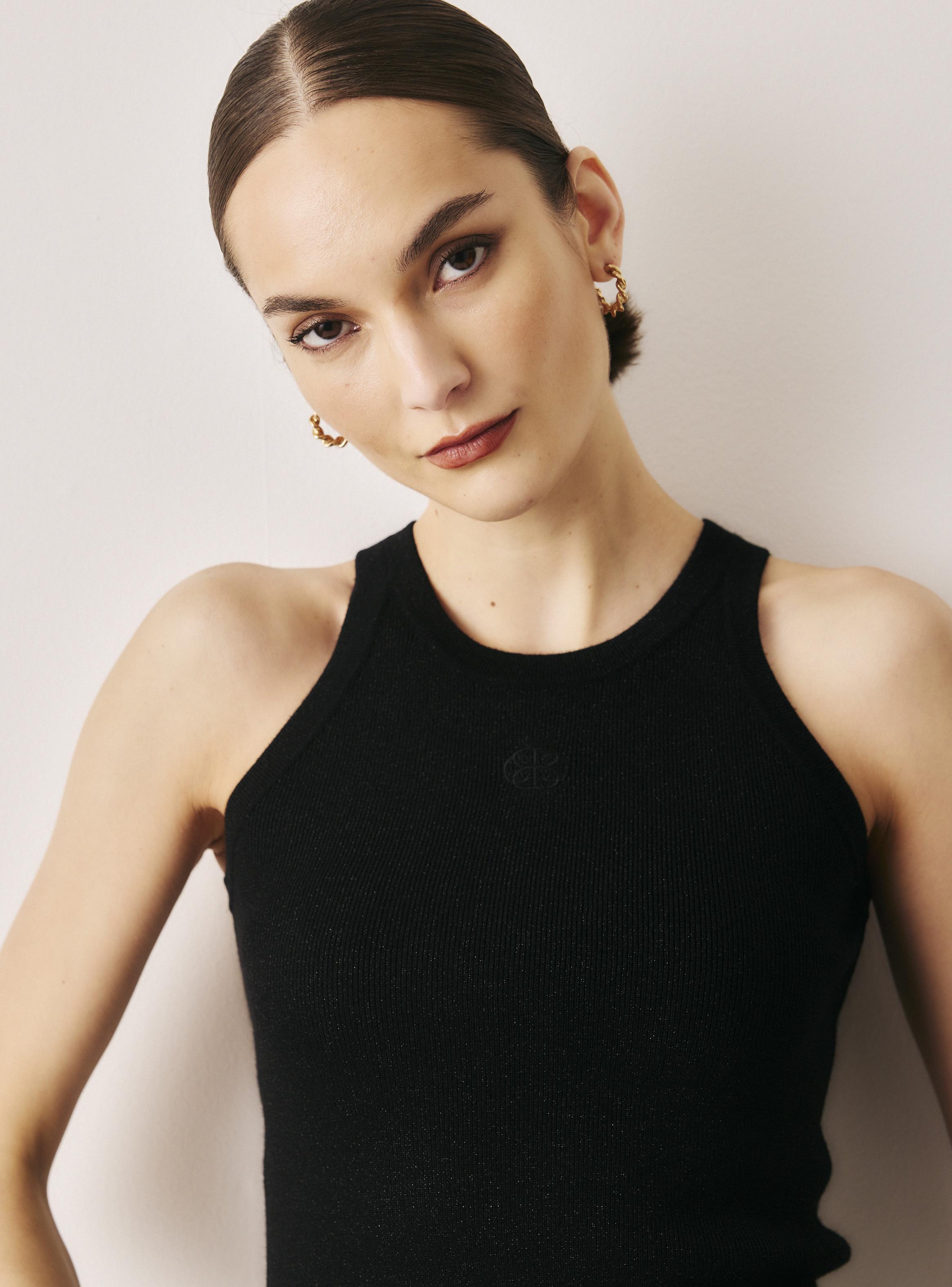 Polera Top Halter Tejido Lurex-2