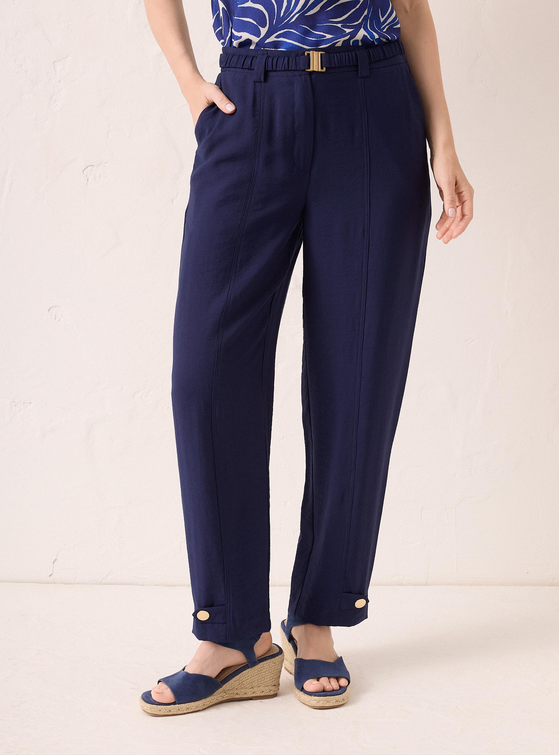 Pantalón con Cinturón y Ajuste en Tobillo-0