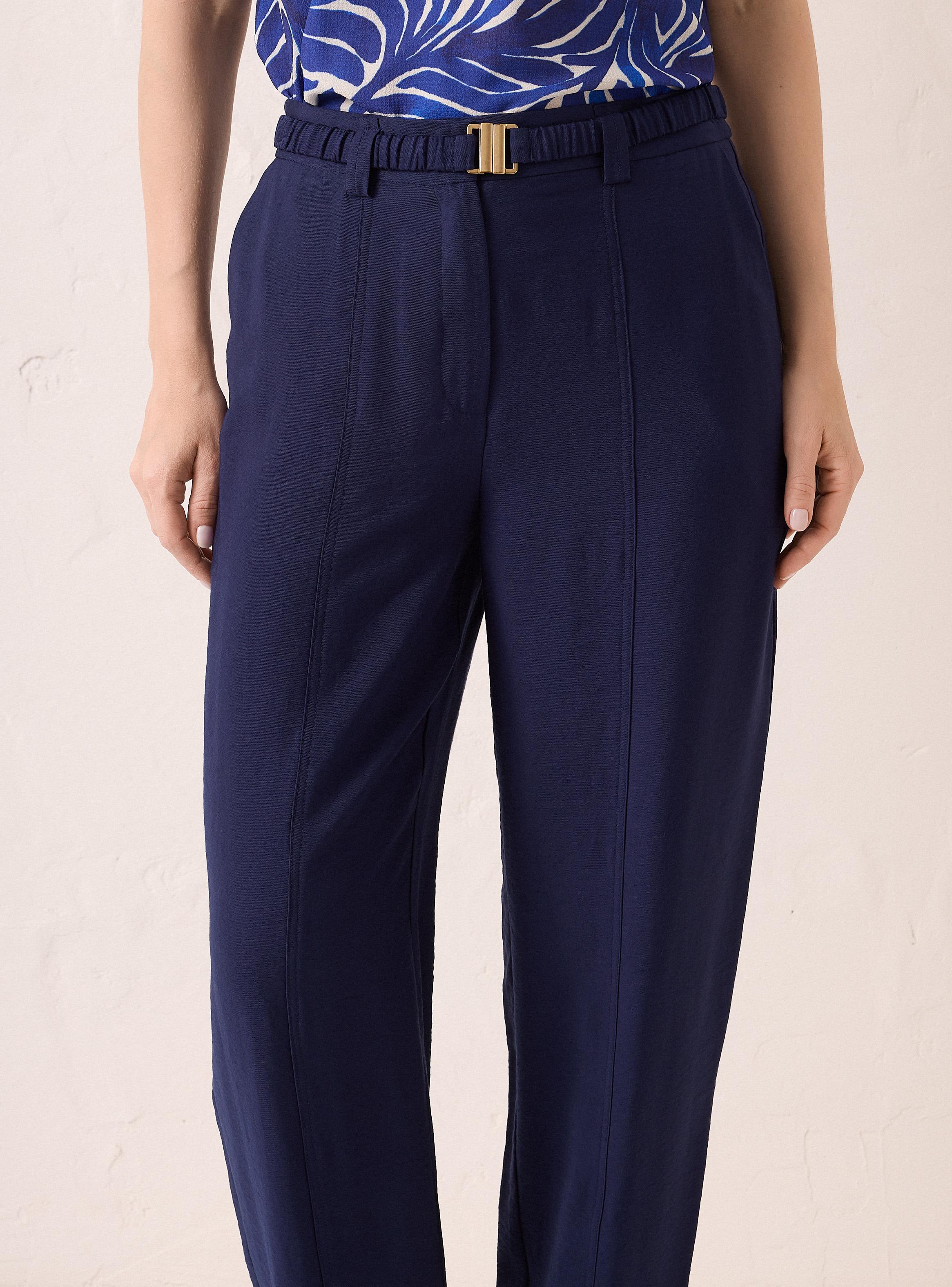 Pantalón con Cinturón y Ajuste en Tobillo-2