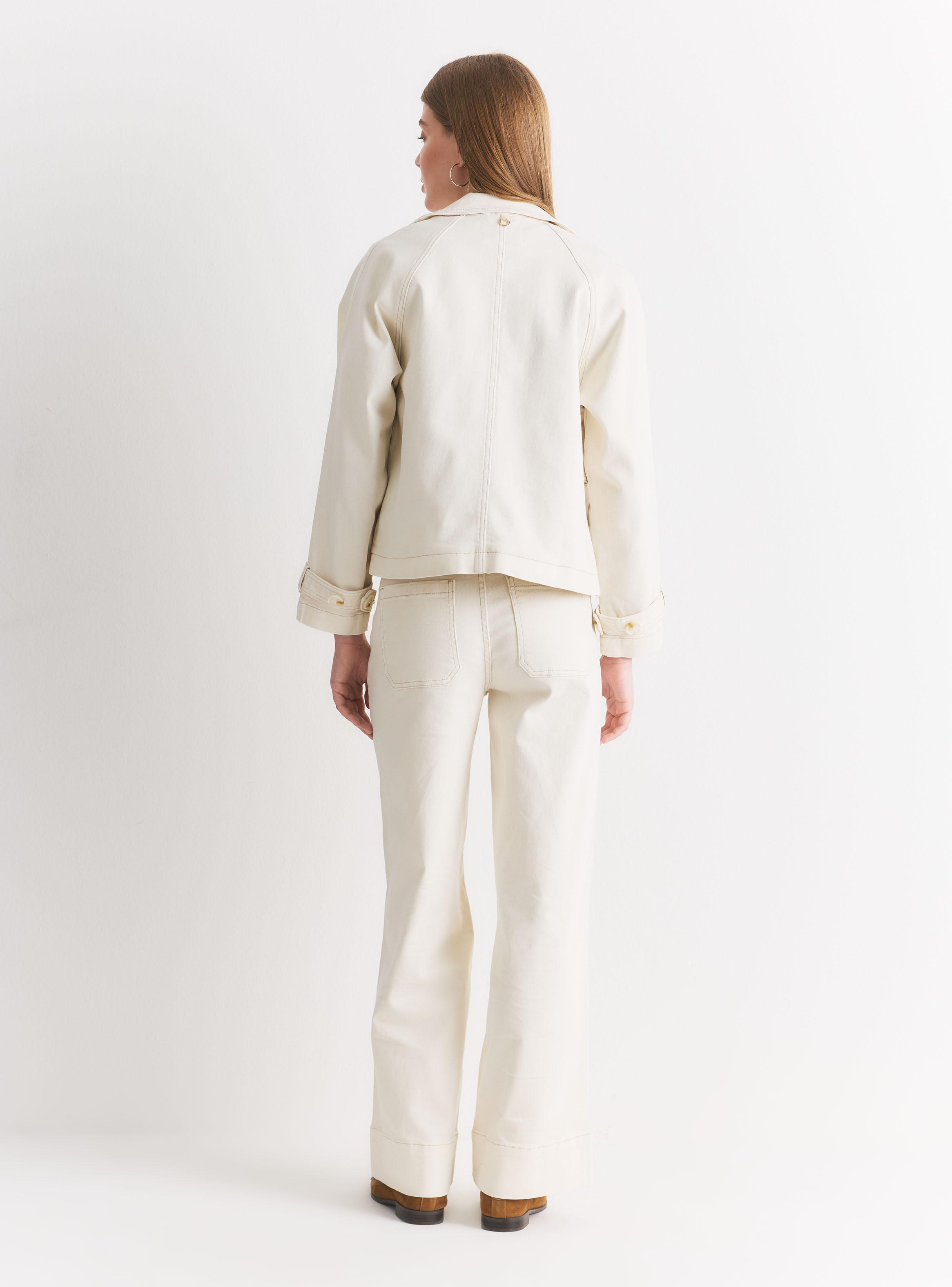 Chaqueta Tipo Trench de Denim Elasticado-5