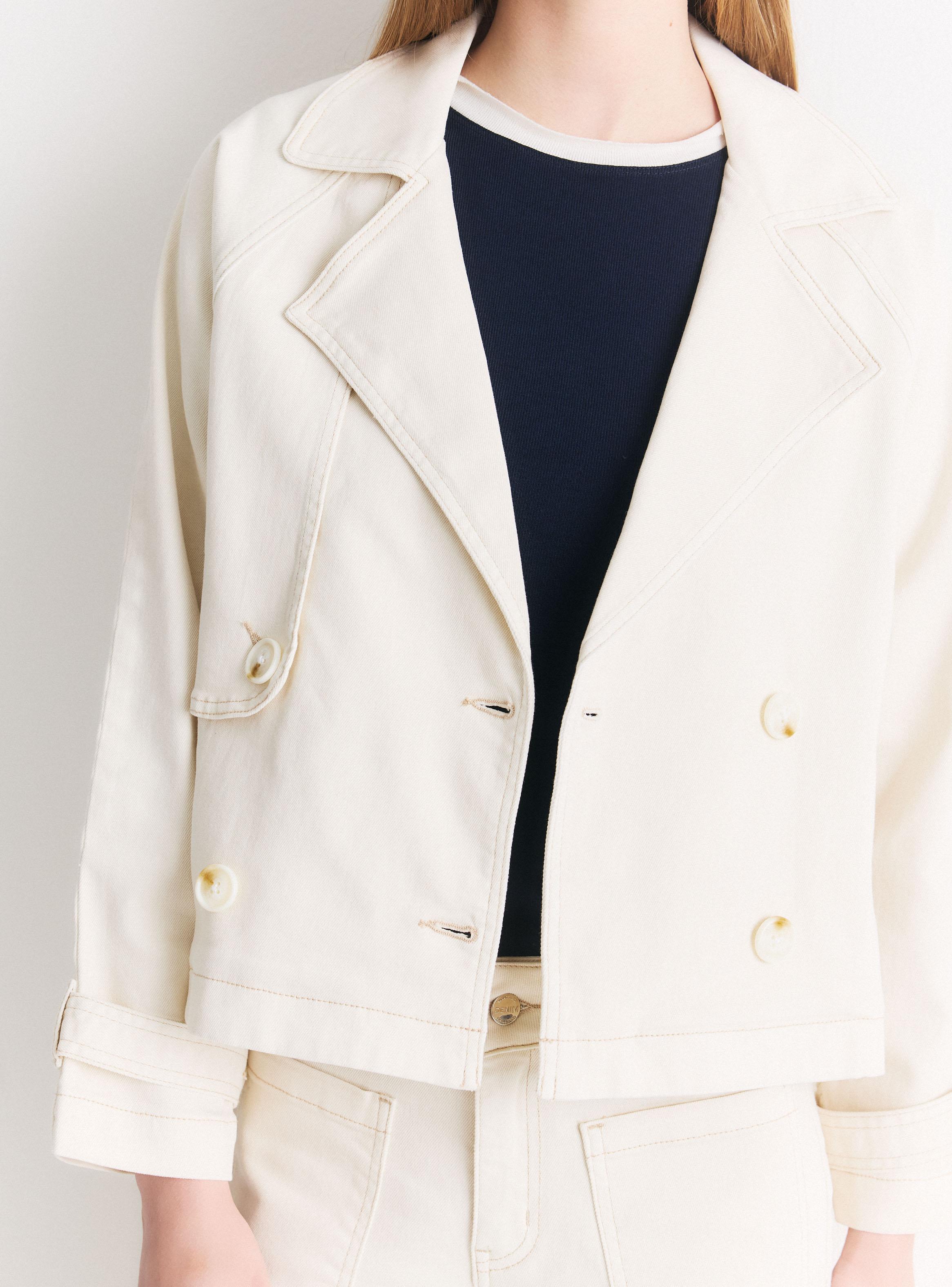 Chaqueta Tipo Trench de Denim Elasticado-3