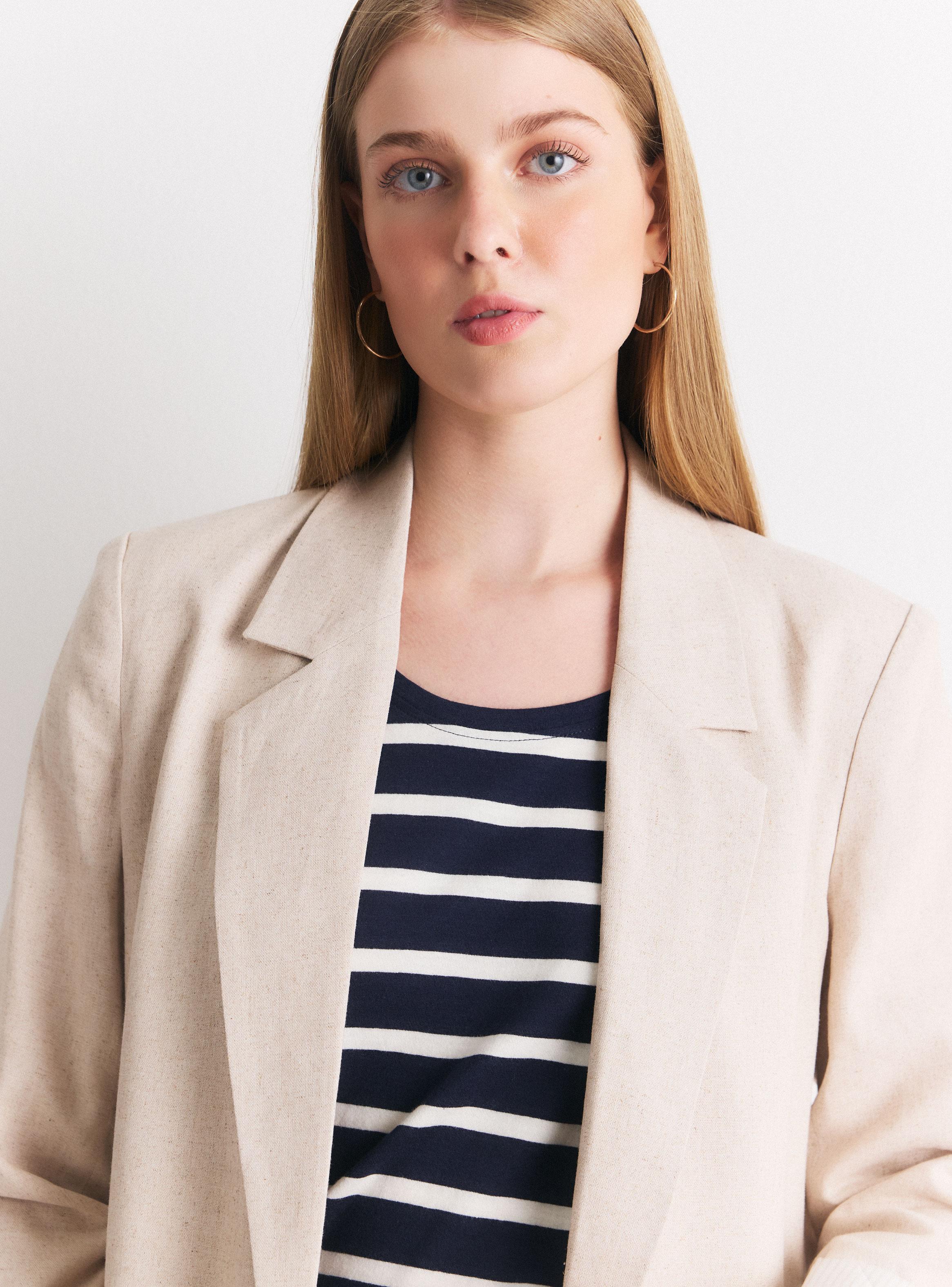 Blazer con Lino Regular Fit Forro Estampado-2