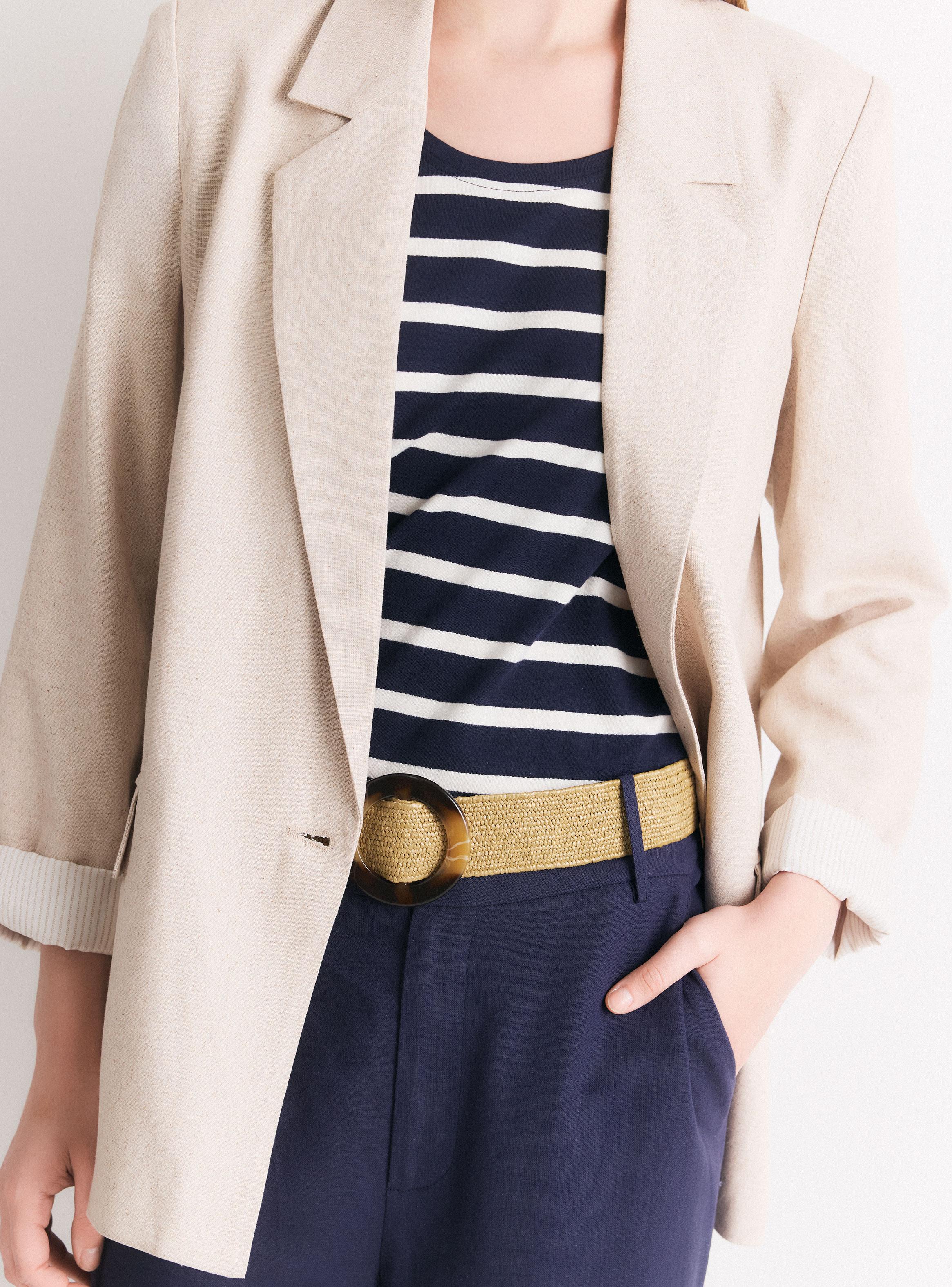 Blazer con Lino Regular Fit Forro Estampado-3