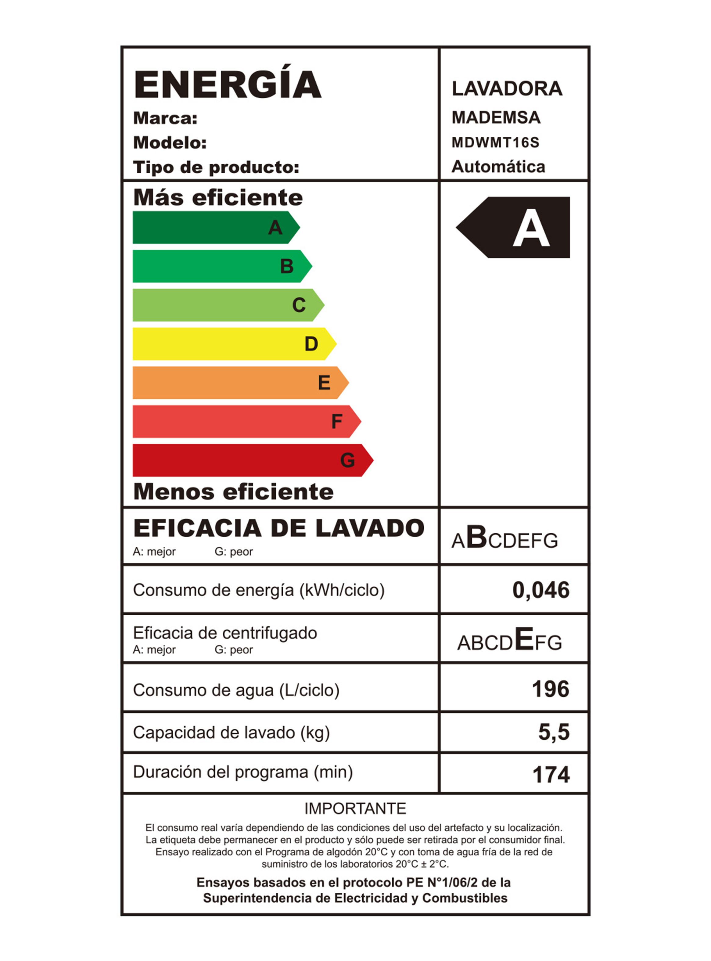 Lavadora Carga Superior 16 kg MDWMT16S-6
