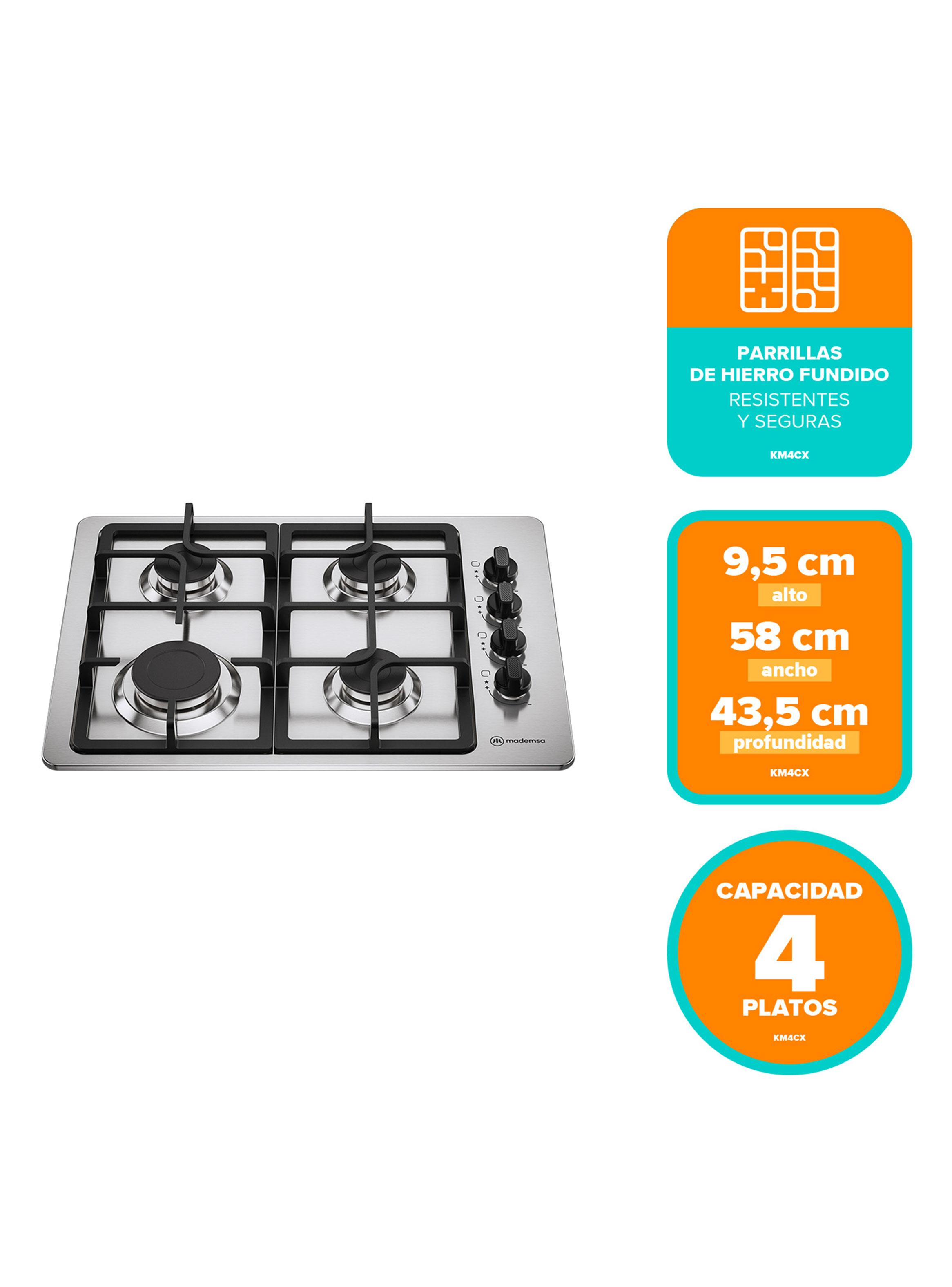 Encimera a Gas 4 Quemadores KM4CX Cast Iron-1