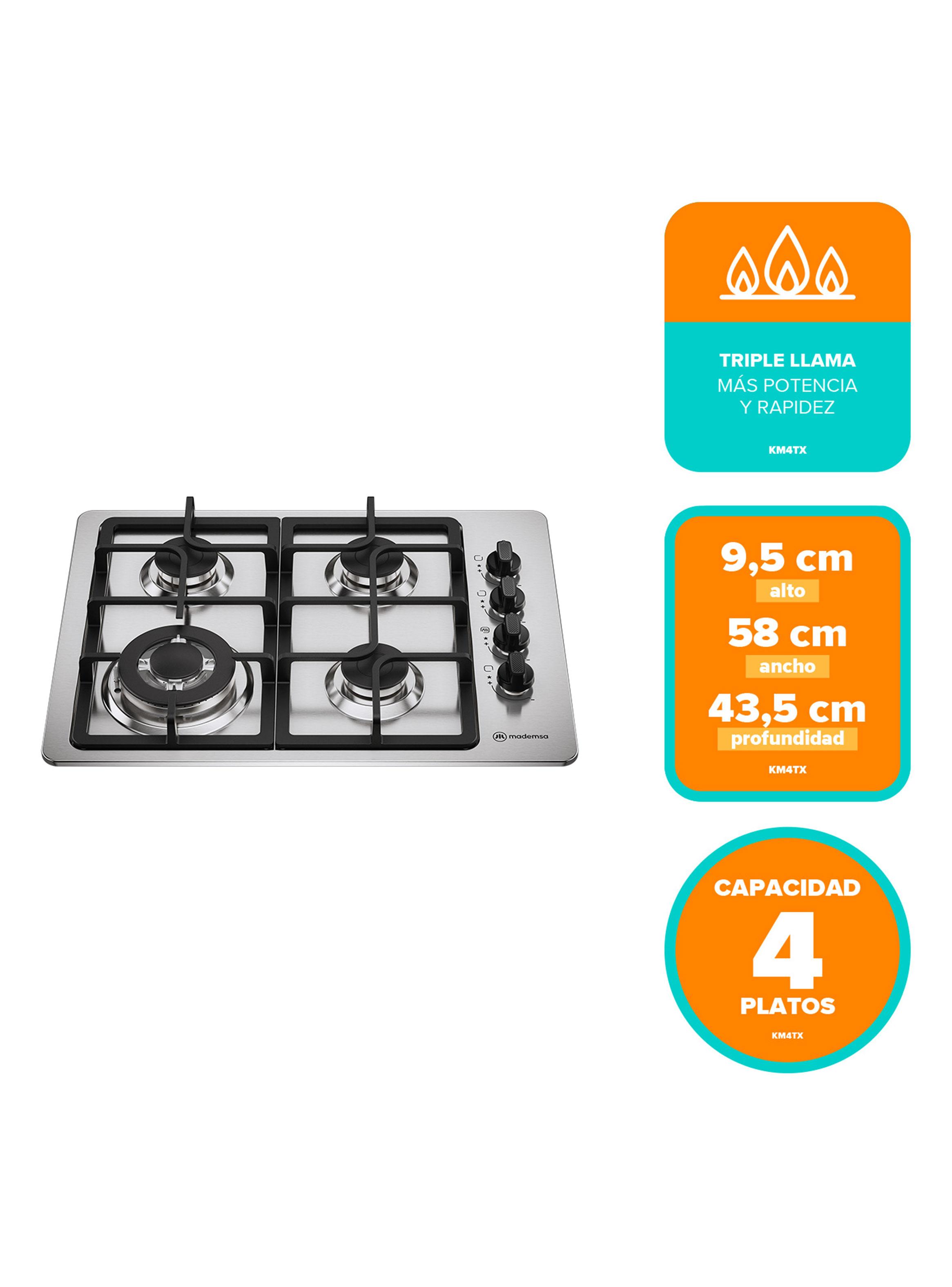 Encimera a Gas 4 Quemadores KM4TX Cast Iron-1