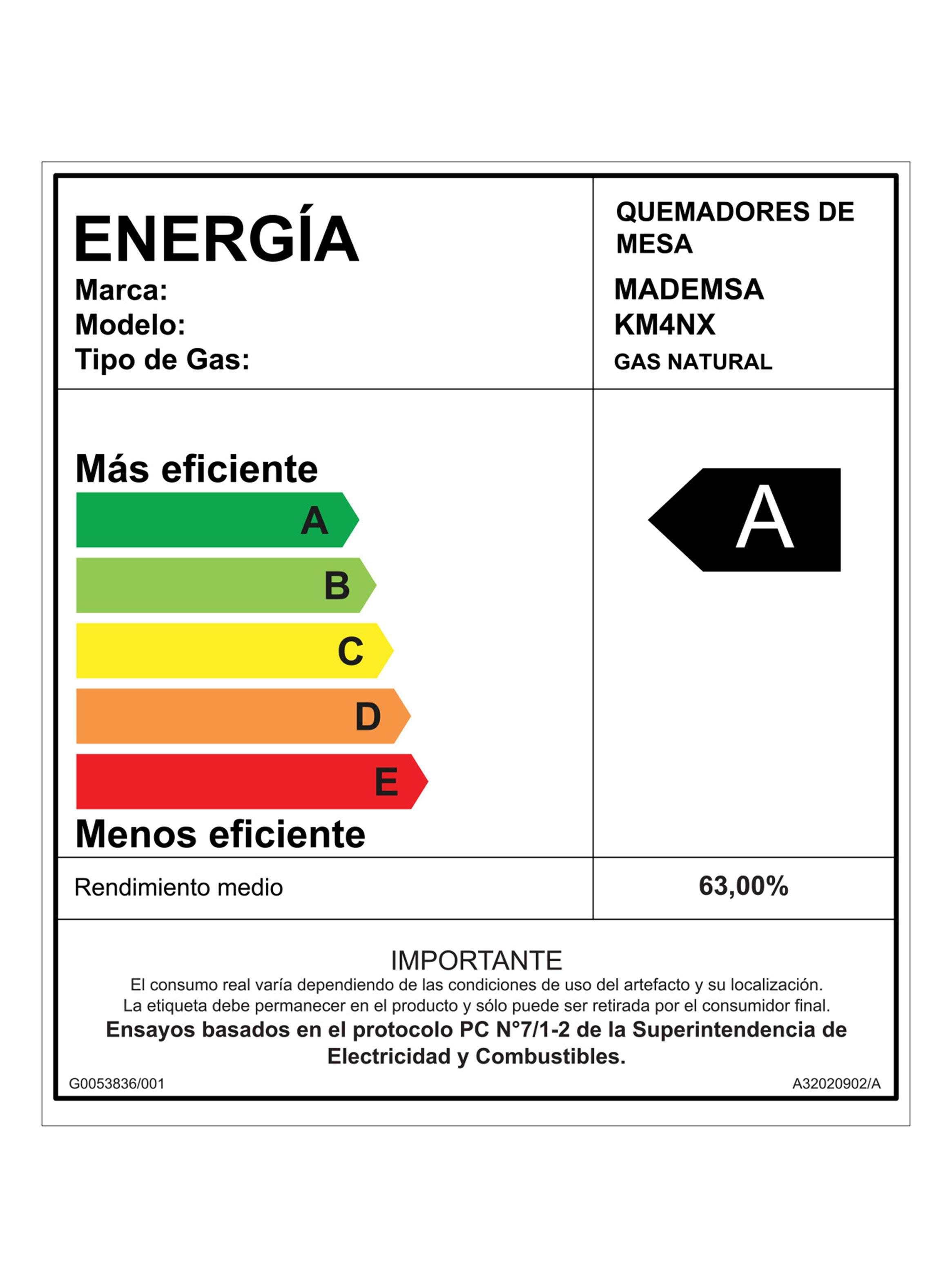 Encimera a Gas 4 Quemadores KM4NX Flat Iron-4