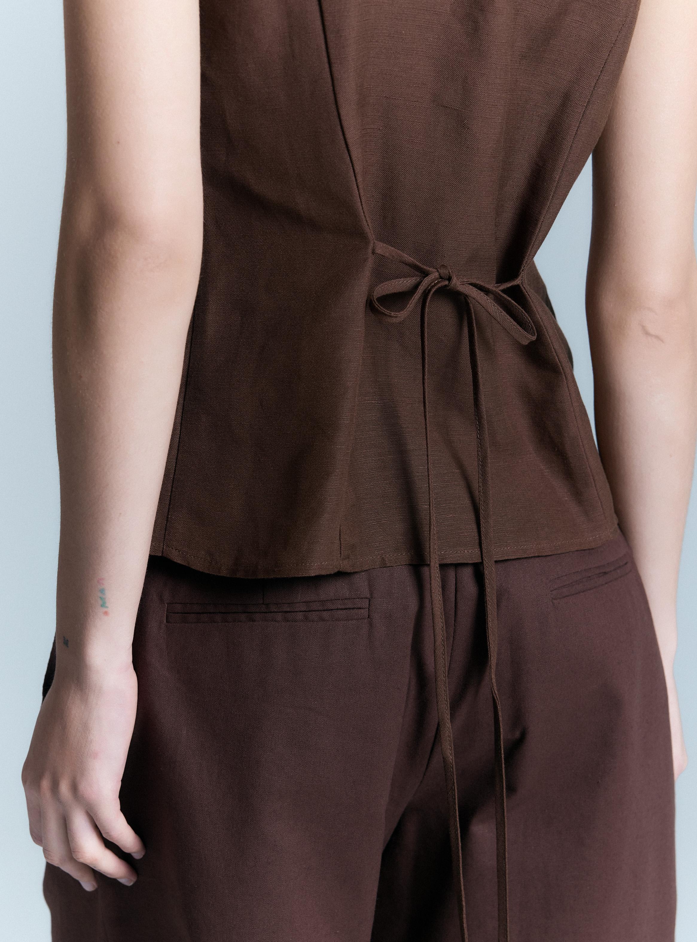 Blusa Lino Halter Amarras Colaboración Alaniz x Alos-3
