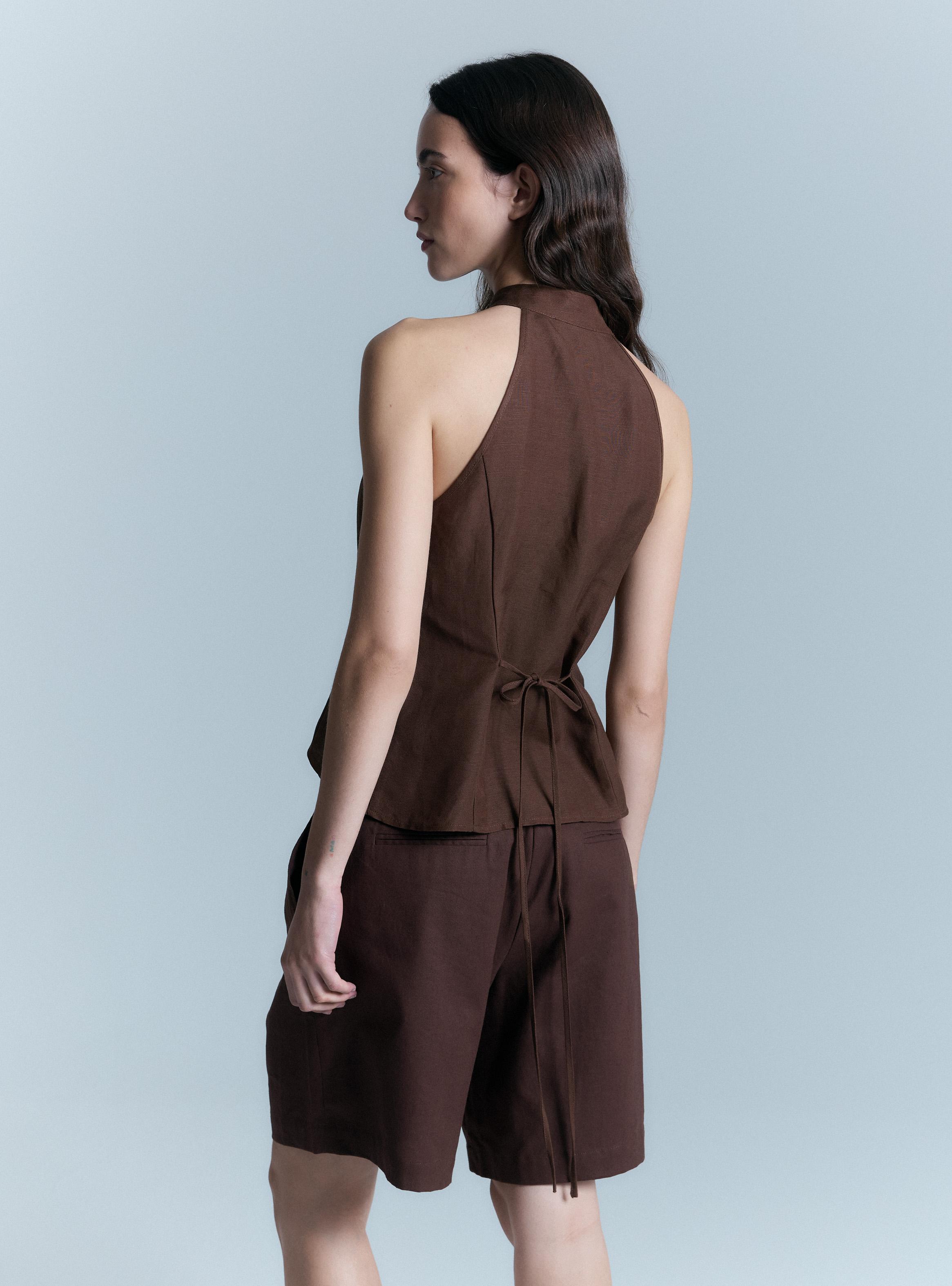 Blusa Lino Halter Amarras Colaboración Alaniz x Alos-1