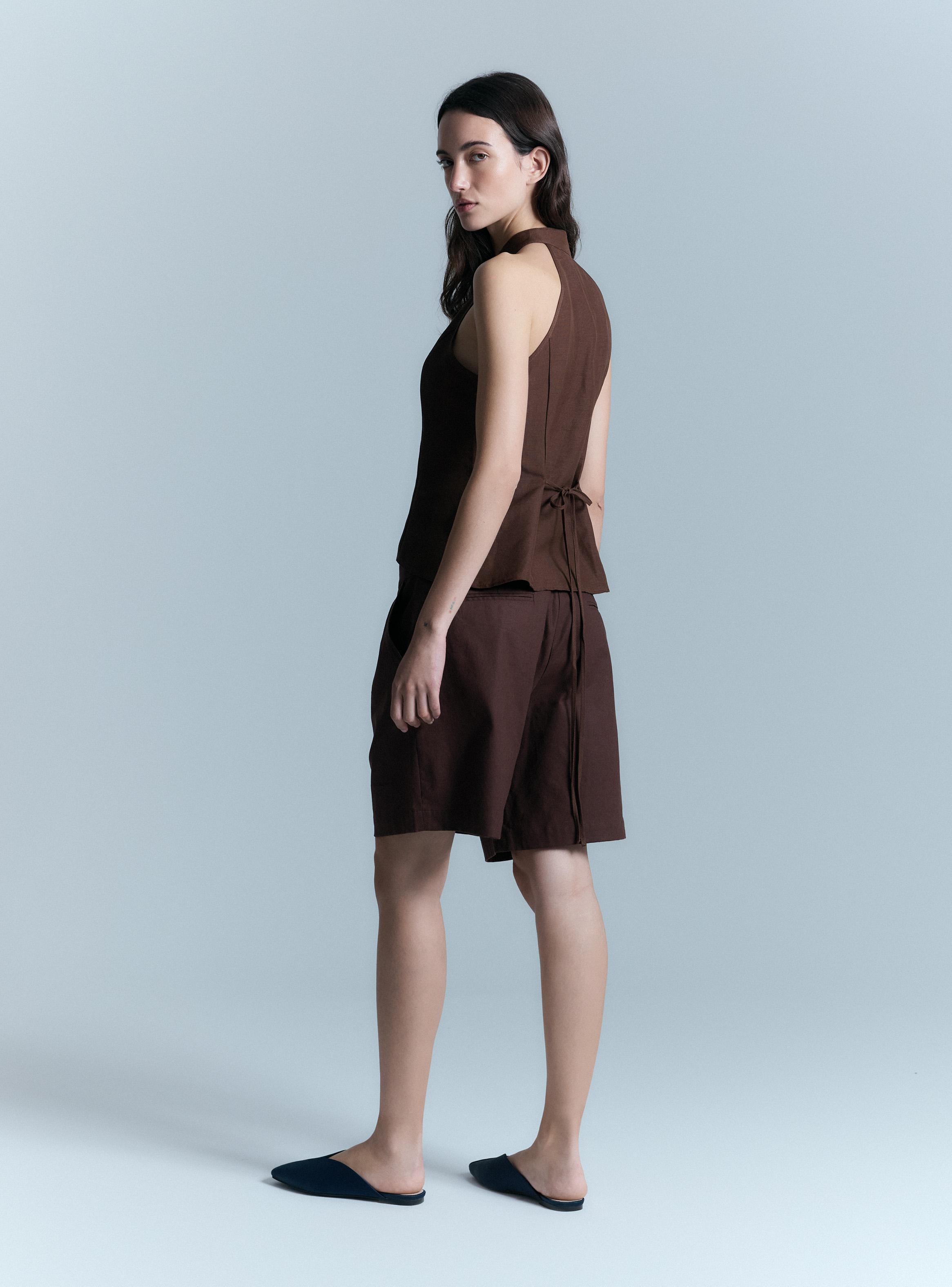 Blusa Lino Halter Amarras Colaboración Alaniz x Alos-5