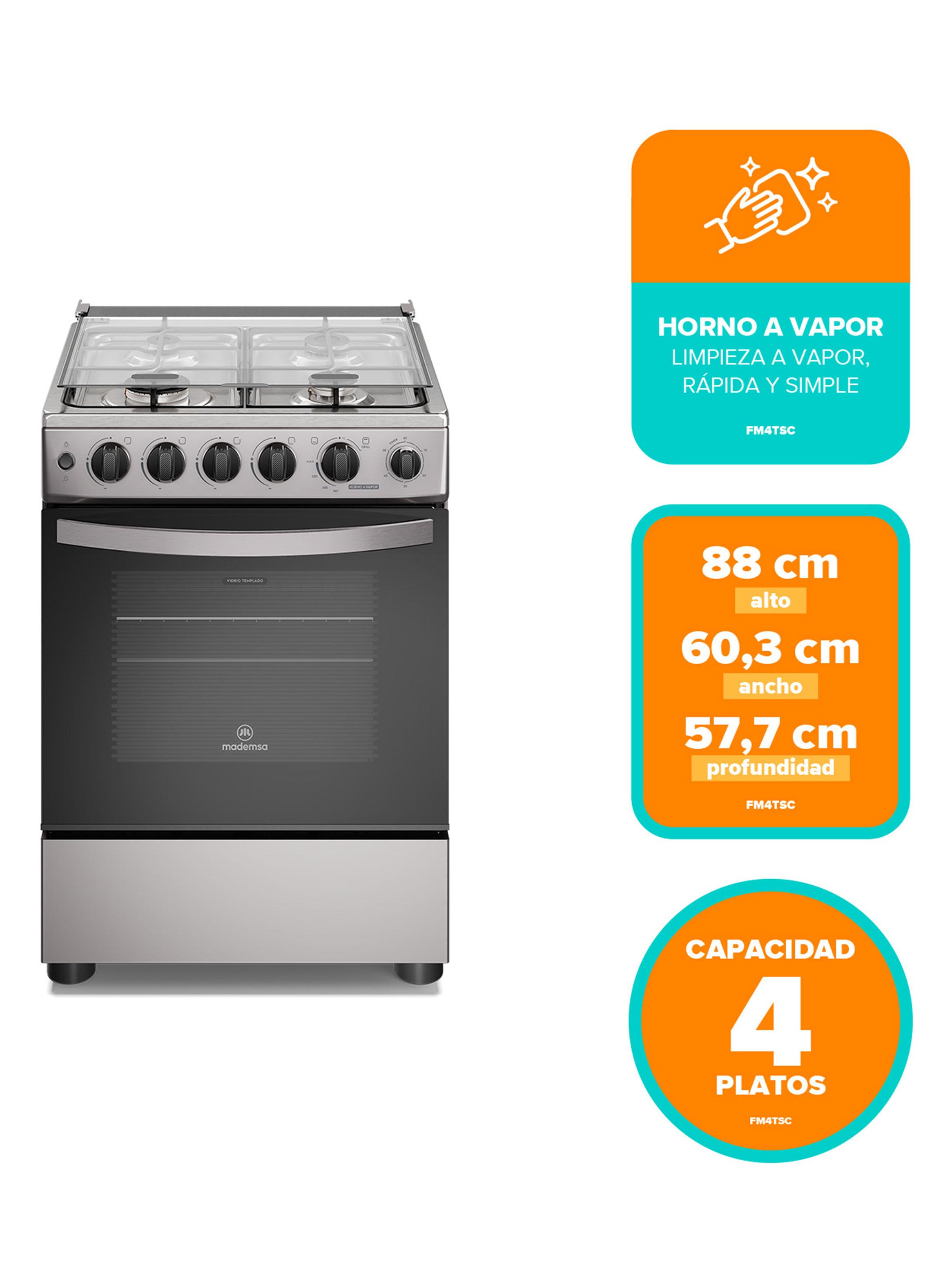 Cocina a Gas 4 Quemadores FM4TSC Gris-1