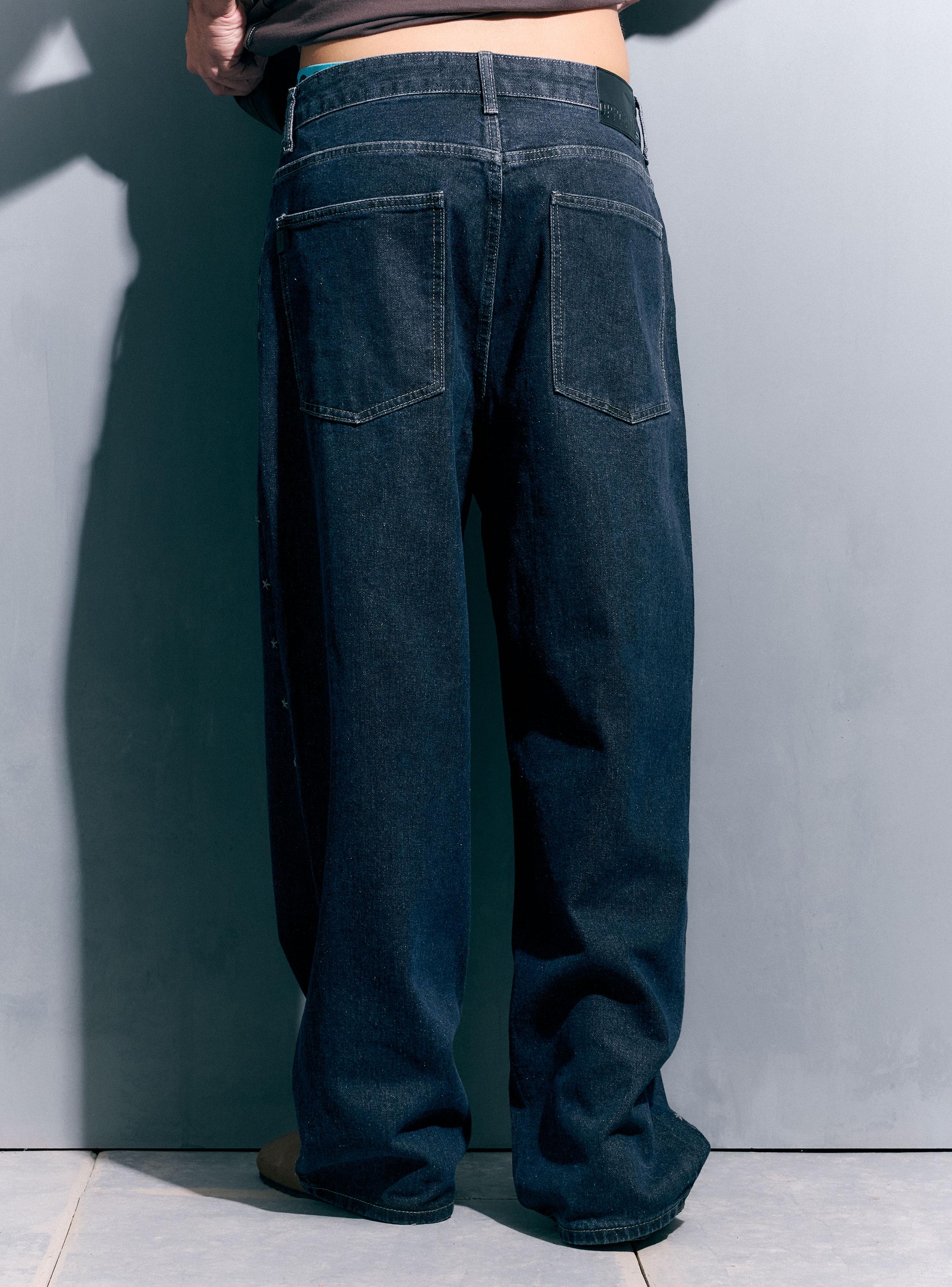 Jeans Algodón con Tachas en Costados-1