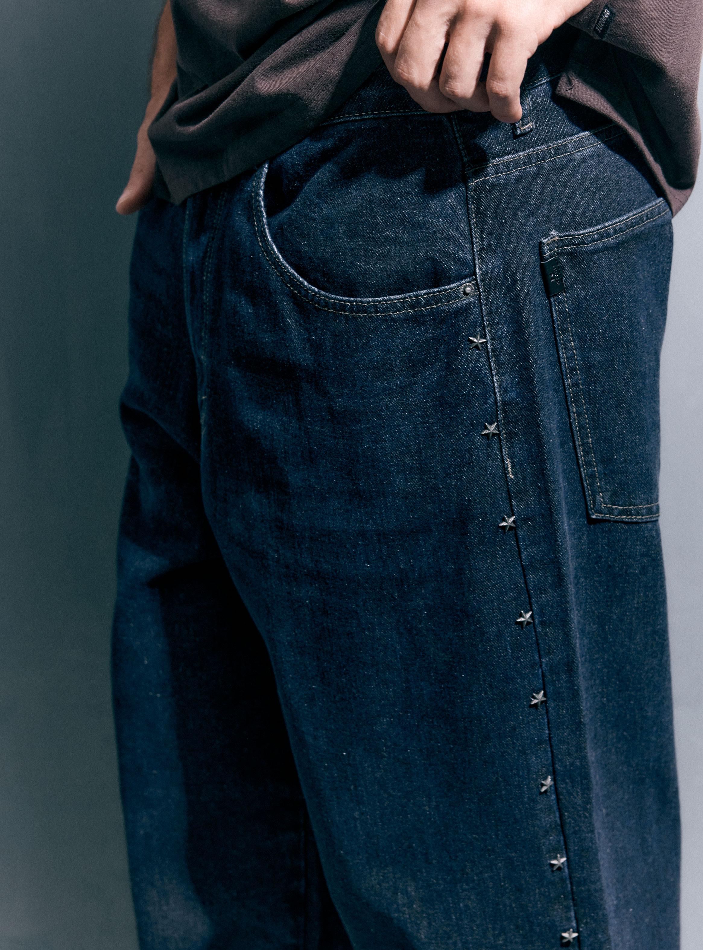 Jeans Algodón con Tachas en Costados-2