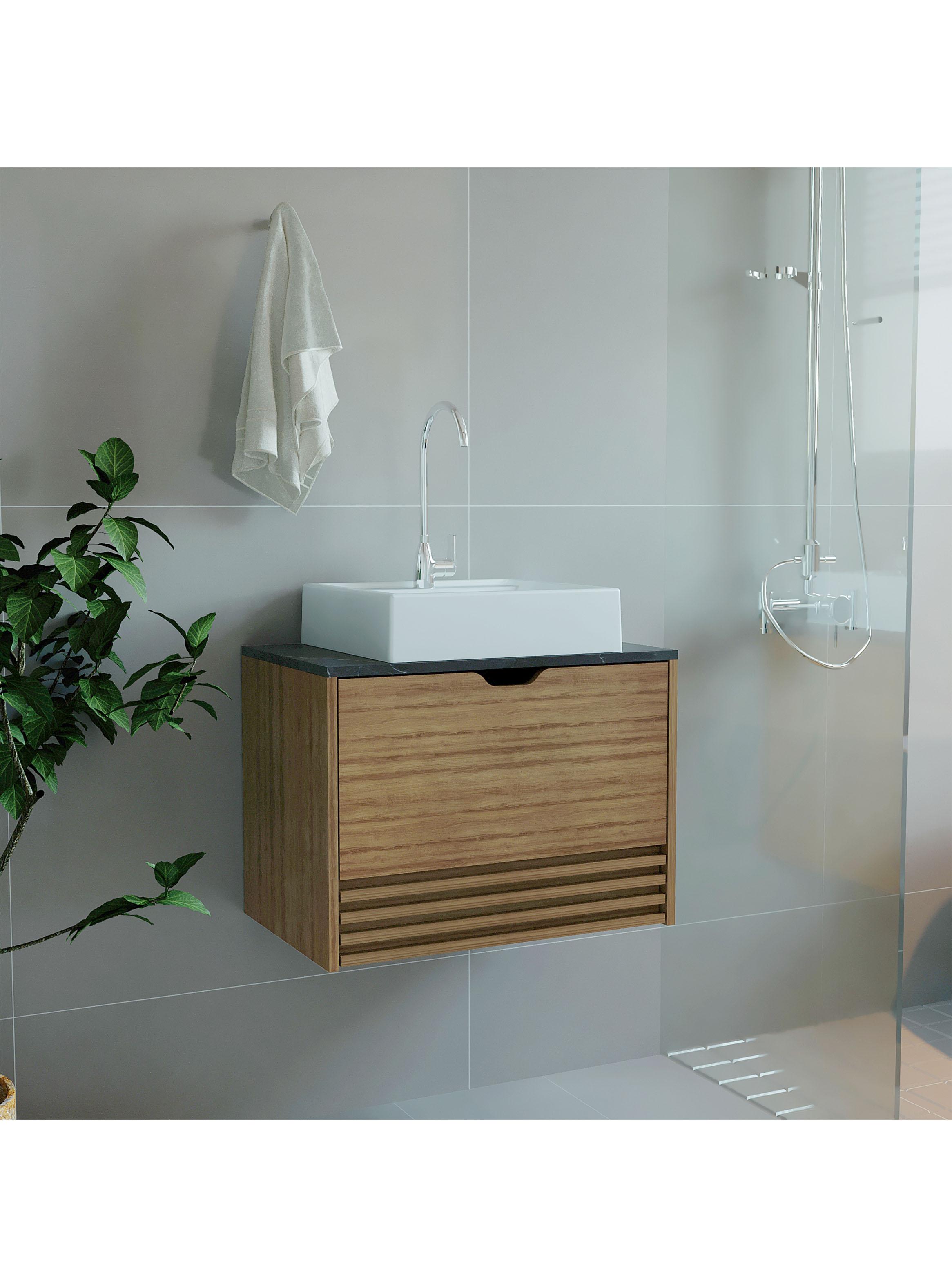 Mueble Baño Aéreo 1 Puerta 1 Cajón con Lavamanos-5