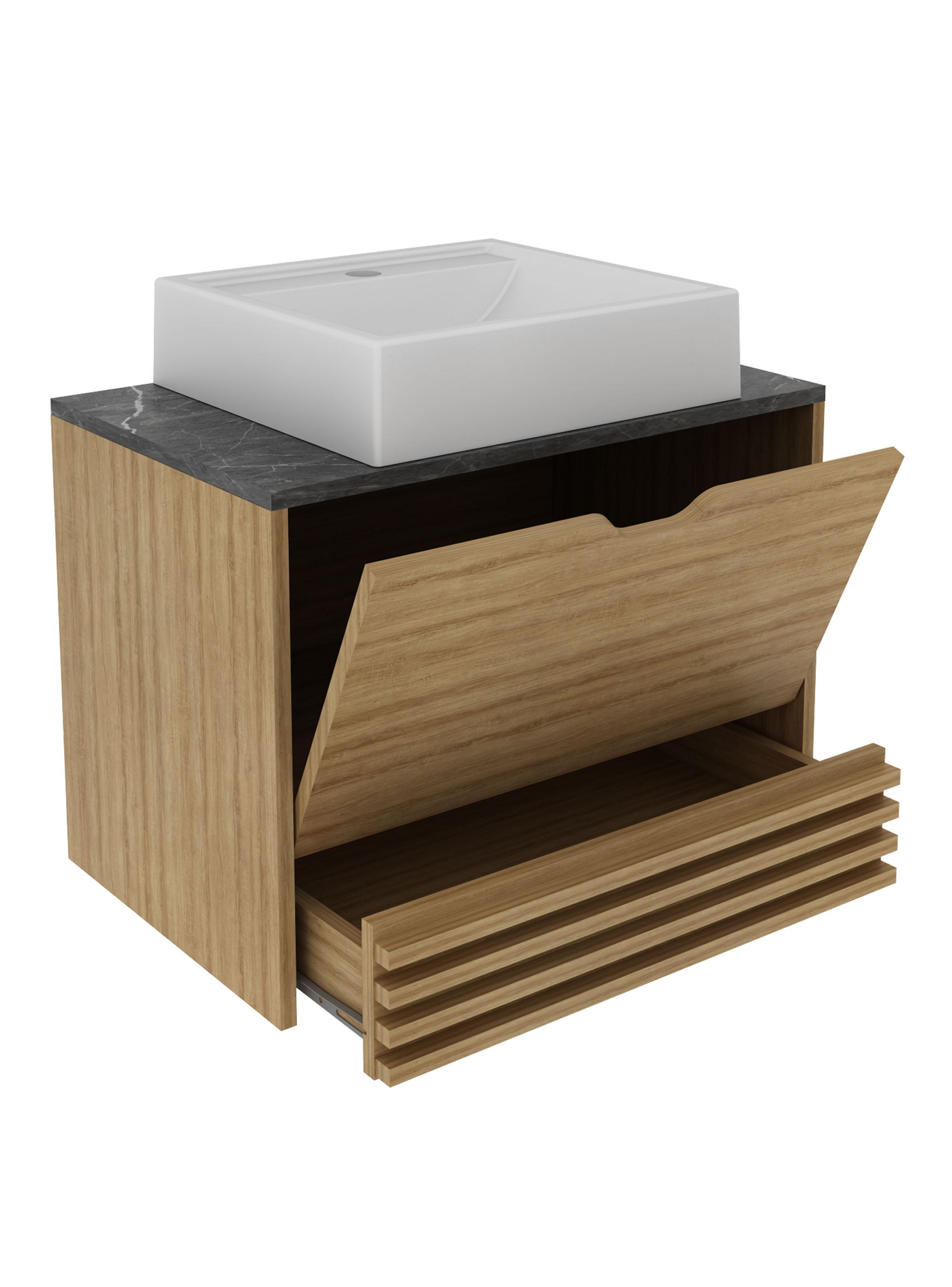Mueble Baño Aéreo 1 Puerta 1 Cajón con Lavamanos-3