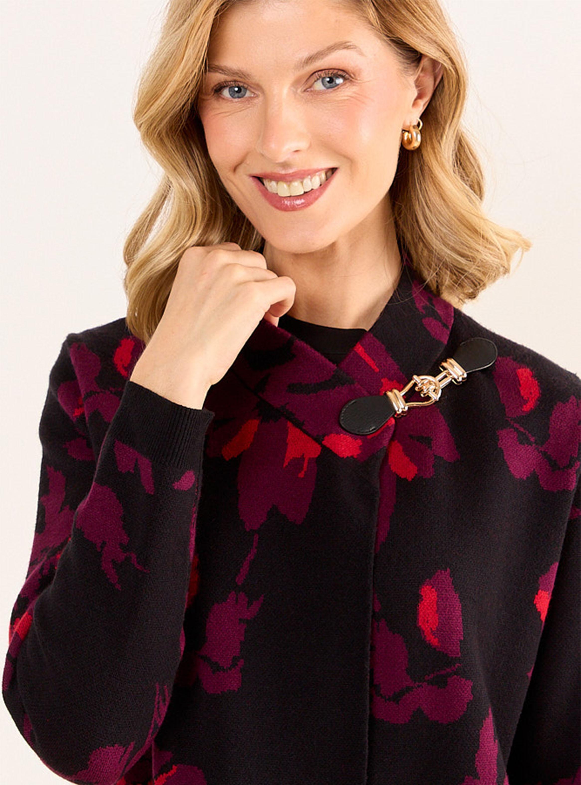 Sweater Tejido Floral Tipo Envolvente-2