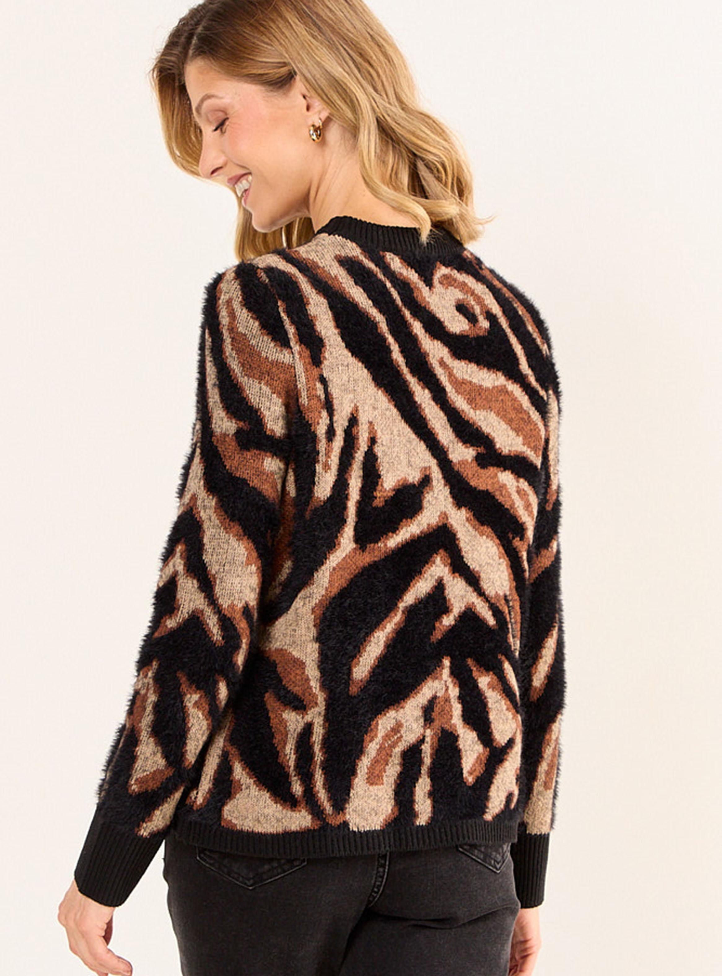 Sweater Tejido con Textura Peluda-1