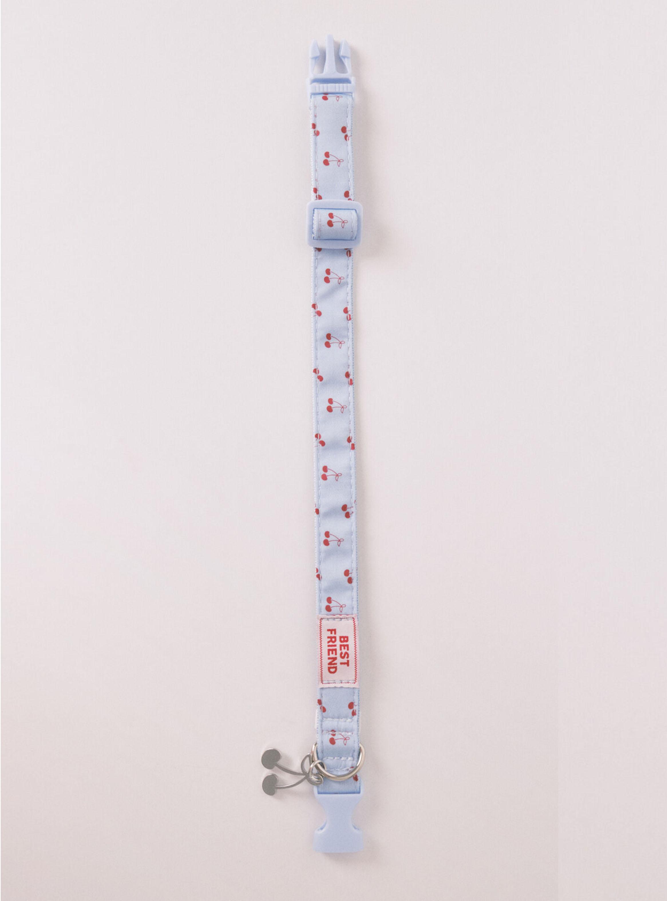 Collar Perro Azul Colgante Cerezas-4