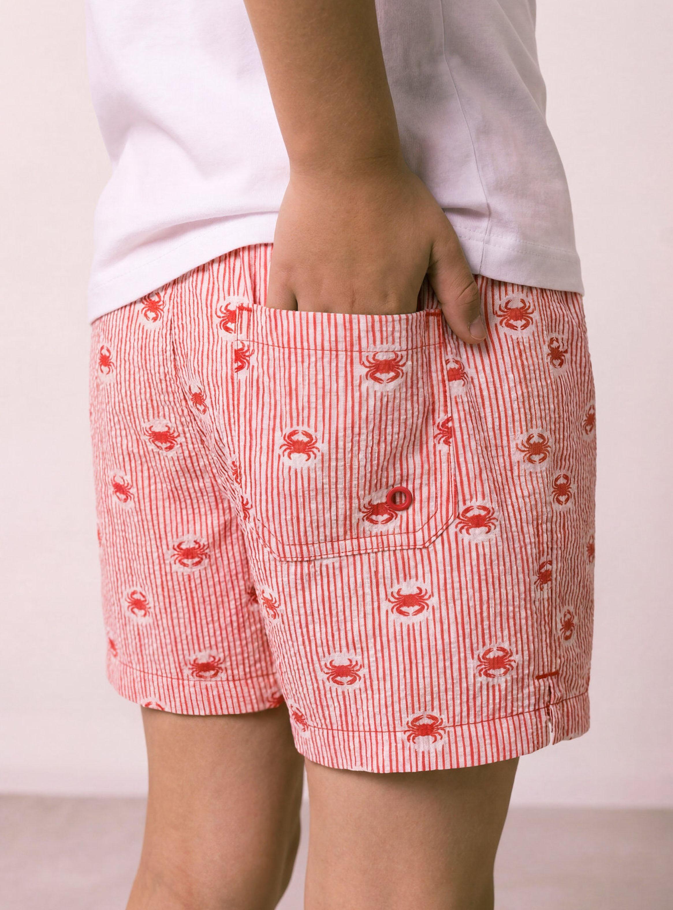 Bañador Niño Estampado Rayas y Cangrejos-1
