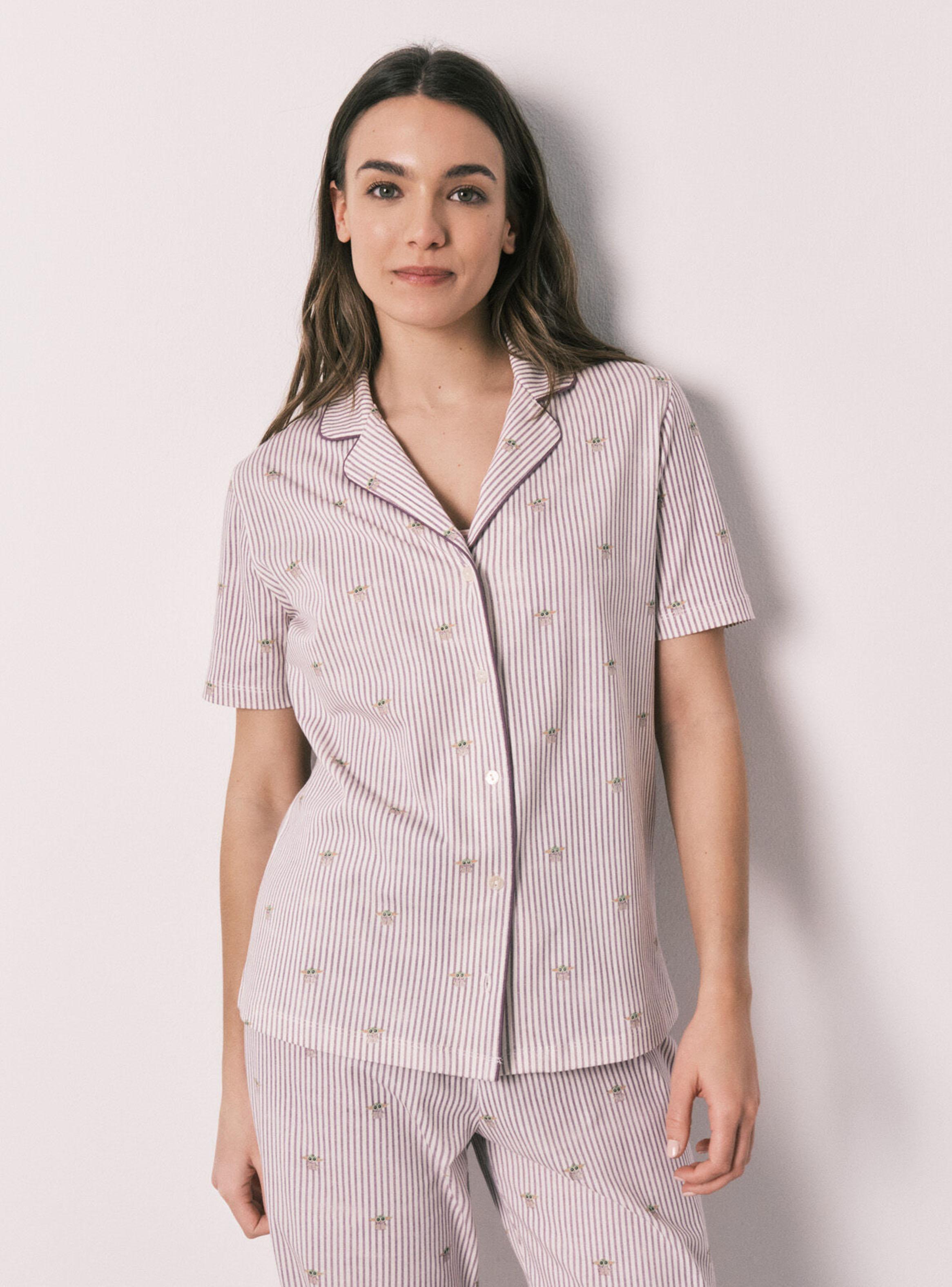 Pijama Camisero Algodón Rayas Grogu-2
