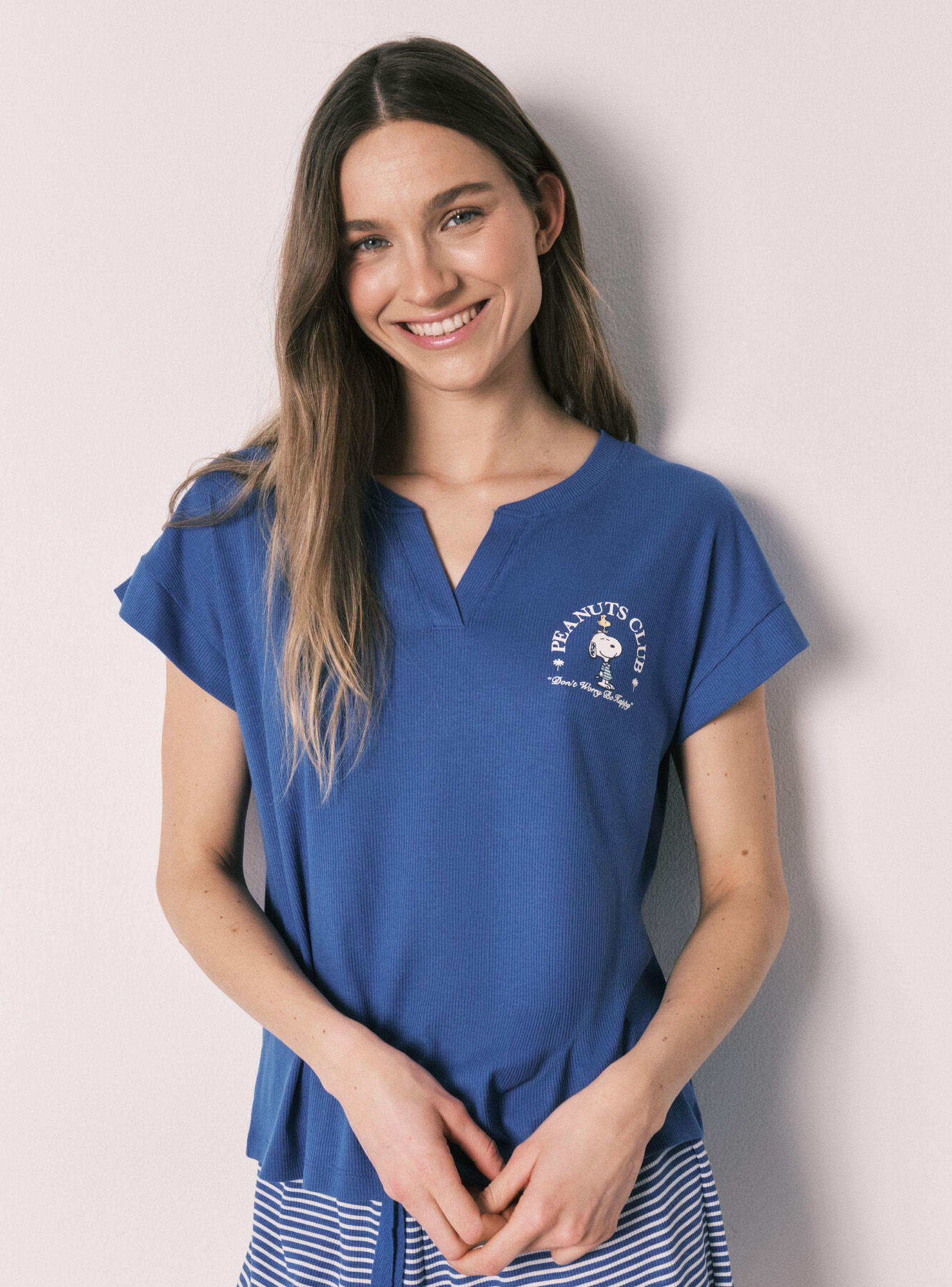 Pijama Corto Snoopy Azul-2