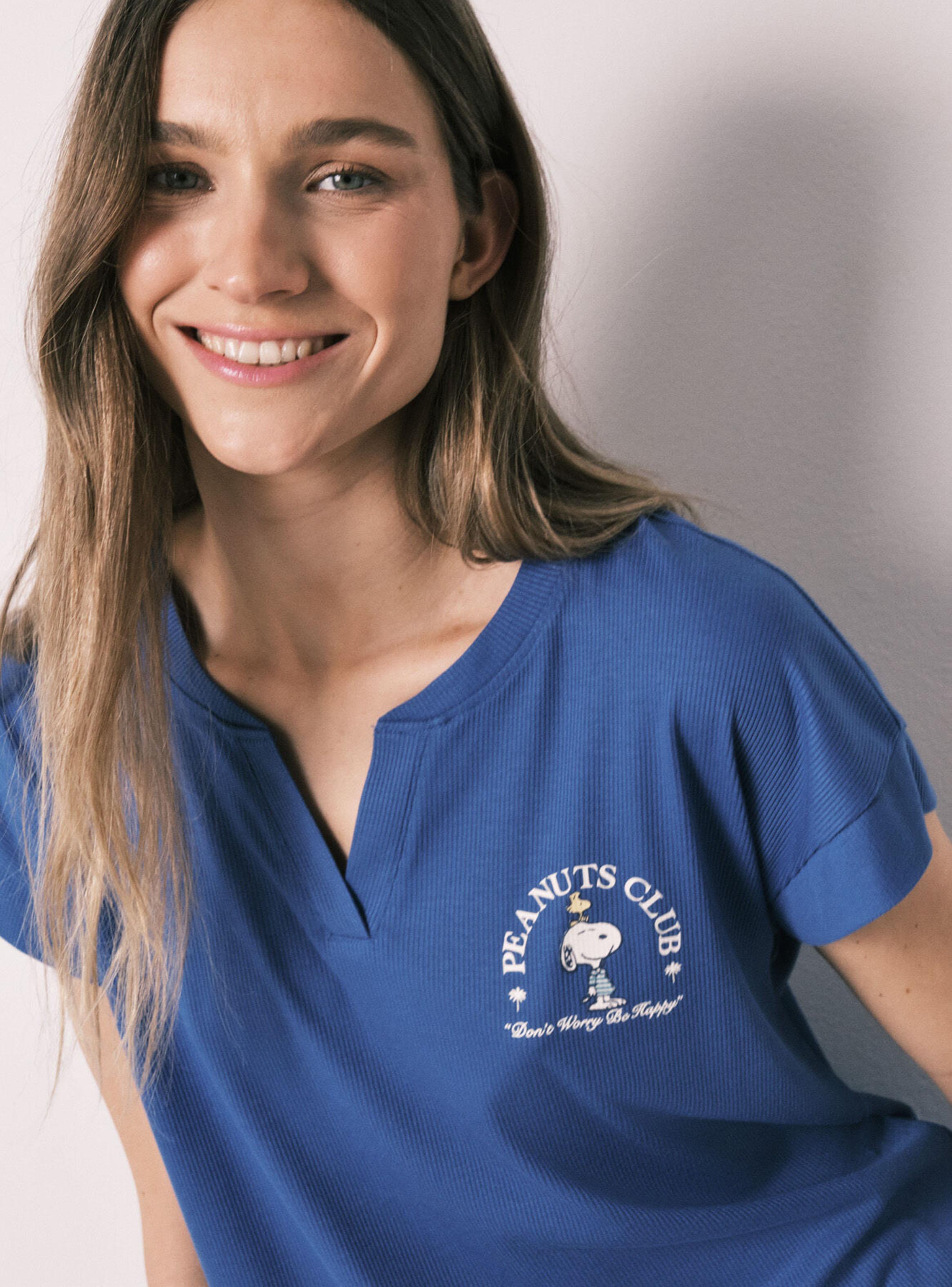 Pijama Corto Snoopy Azul-3