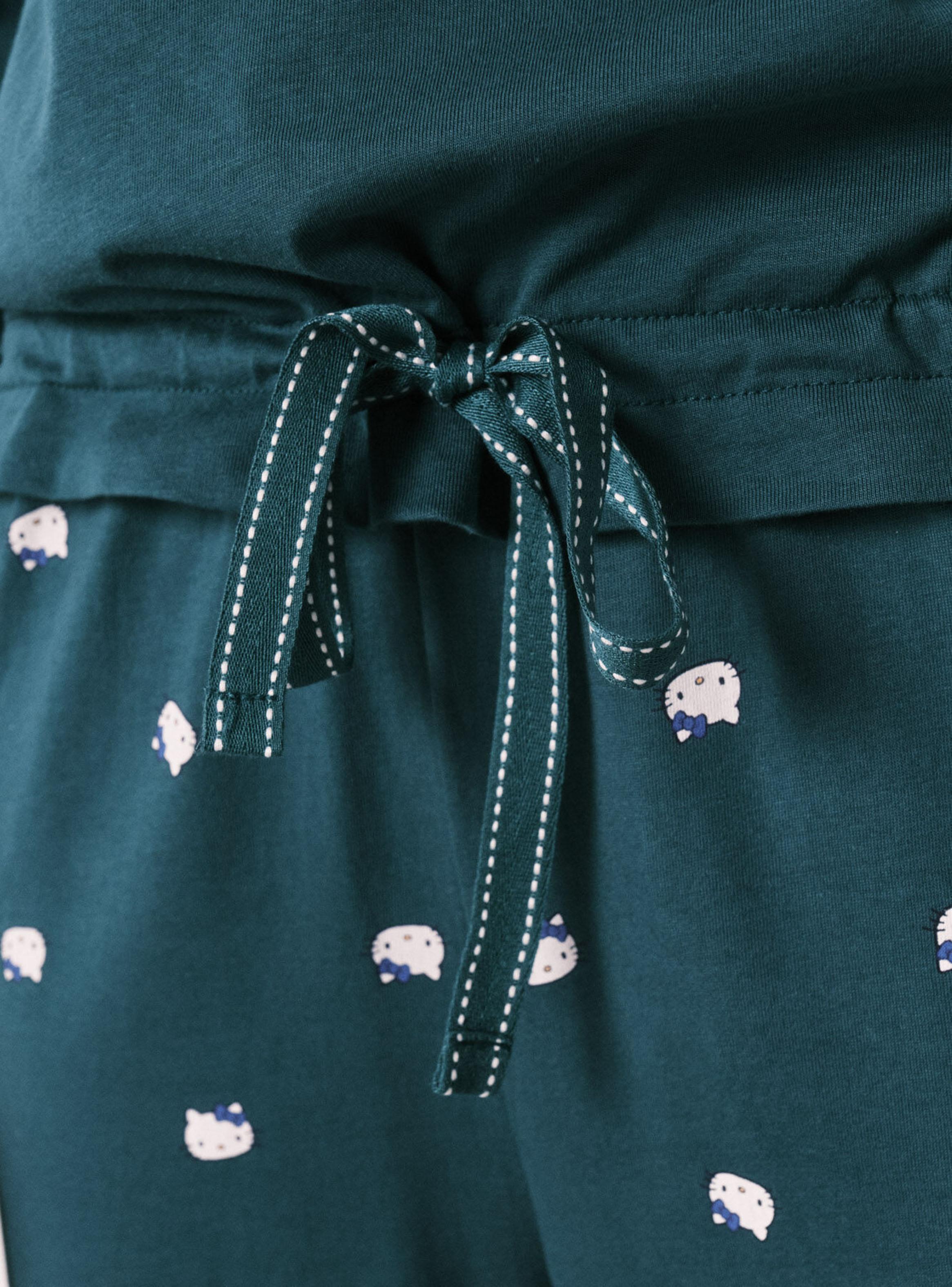 Pijama Largo Hello Kitty Algodón Verde-4