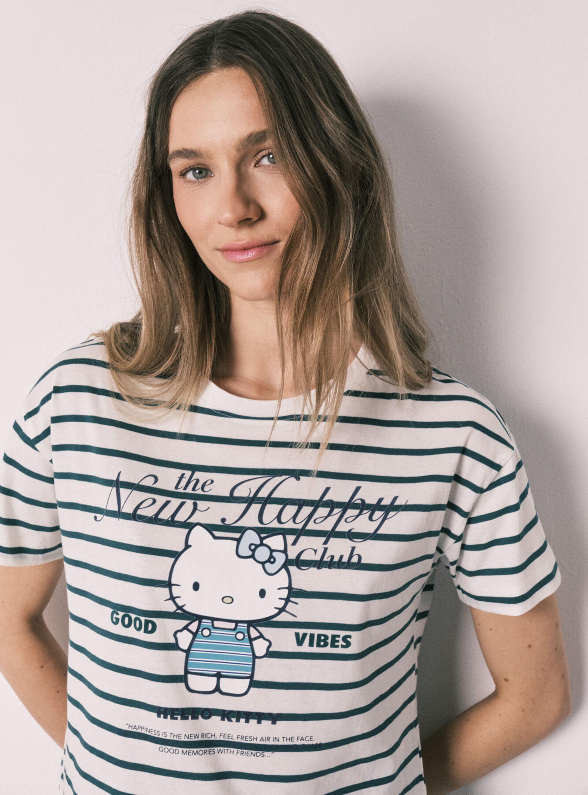 Pijama Corto Hello Kitty Rayas-3