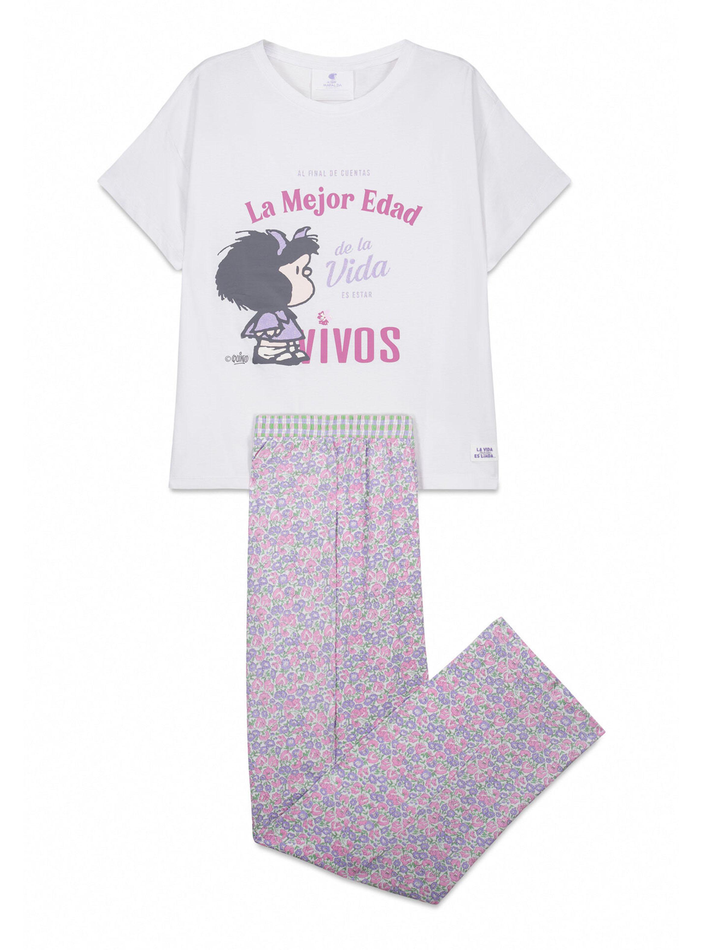 Pijama Largo Algodón Mafalda Flores-6