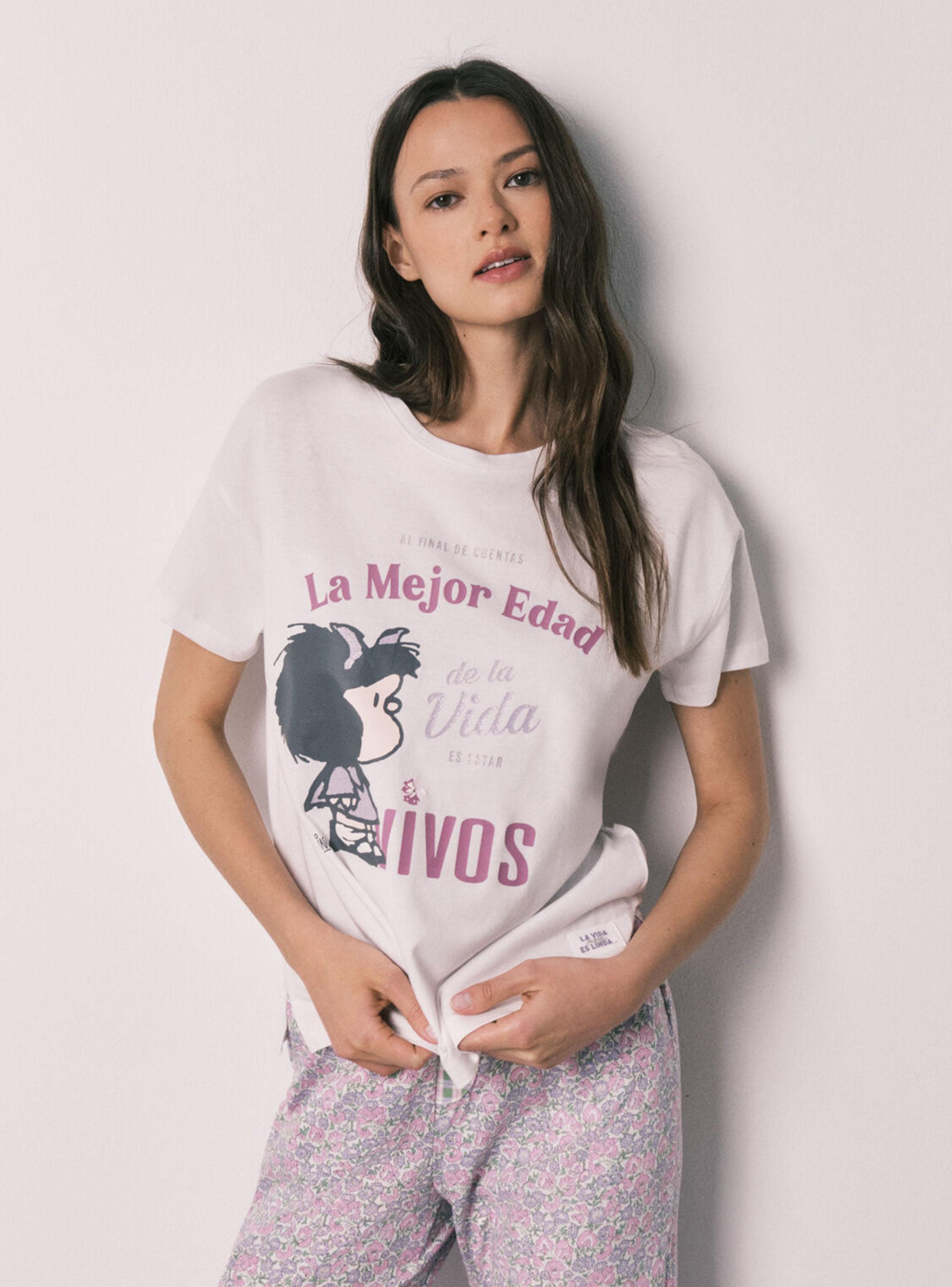 Pijama Largo Algodón Mafalda Flores-2